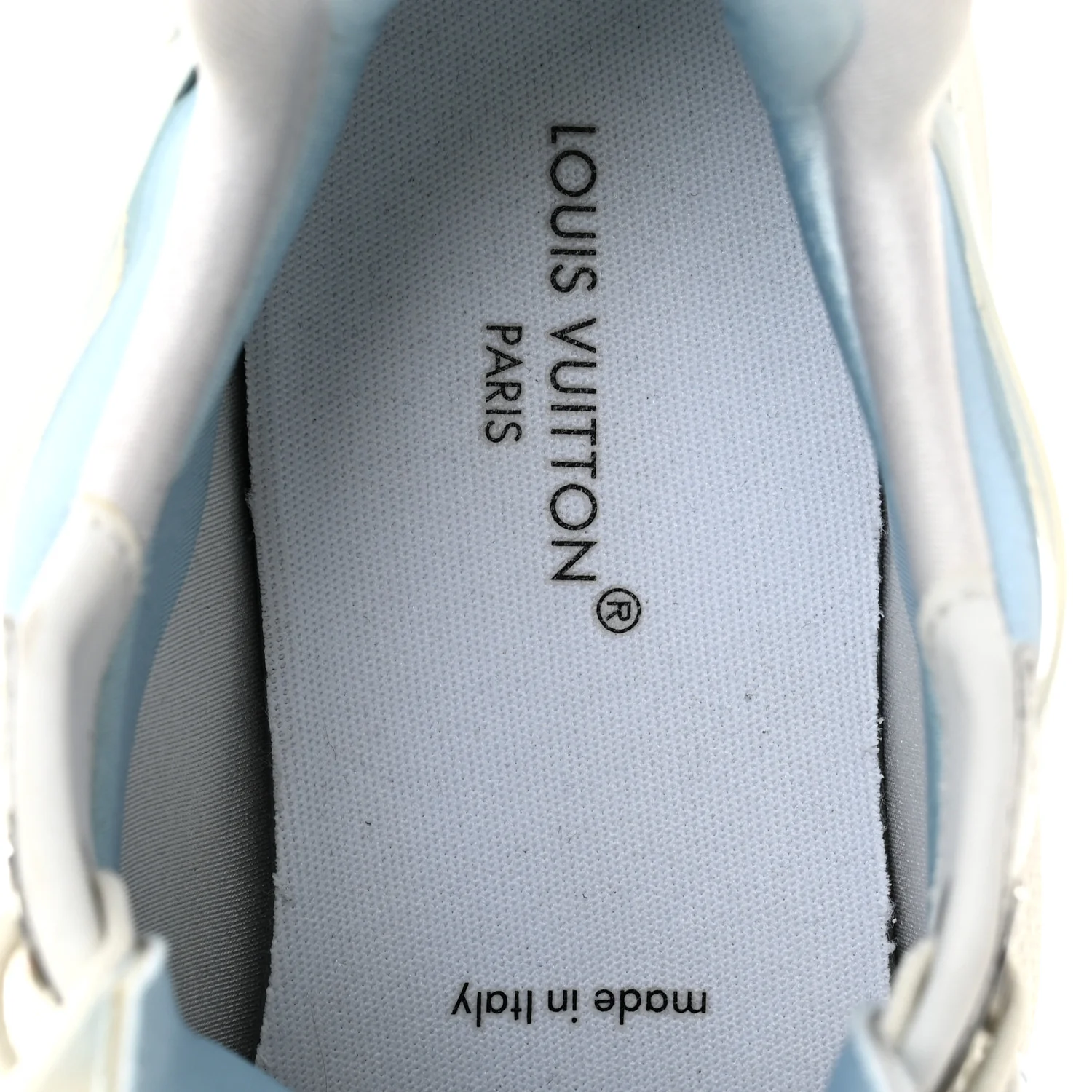 Patent Calfskin Technical Mesh Monogram Run 55 Sneakers 37 Bleu Clair - Image 7