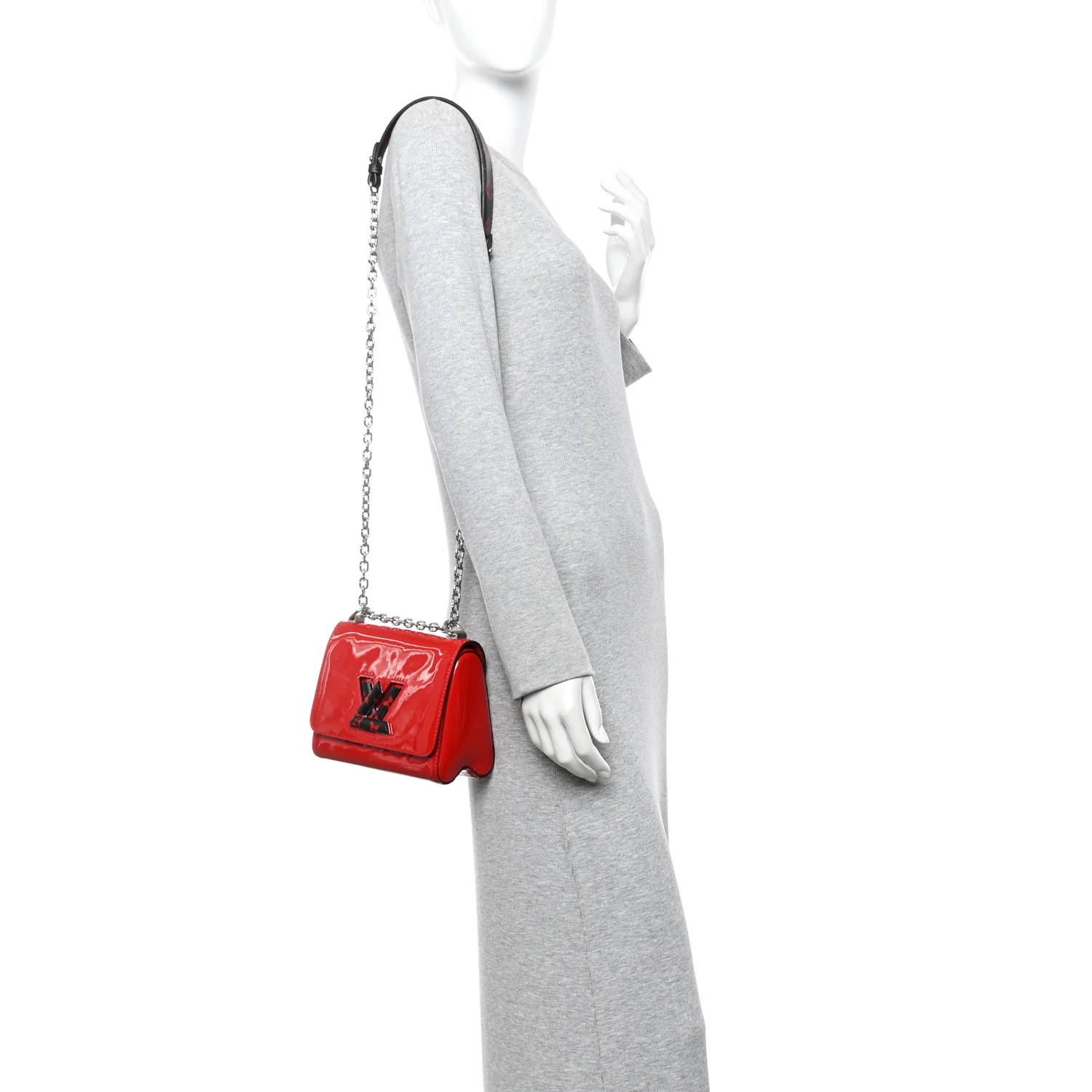 Patent Monogram Infrarouge Twist Shoulder Bag PM Coquelicot - Image 2