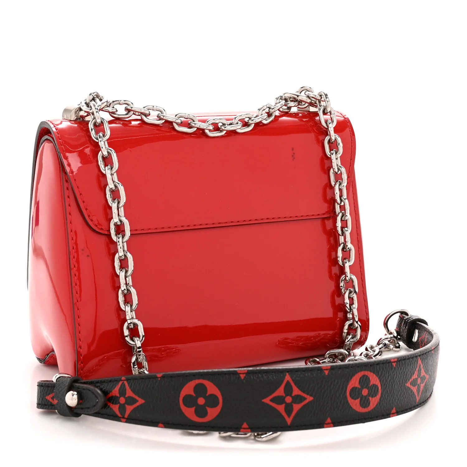 Patent Monogram Infrarouge Twist Shoulder Bag PM Coquelicot - Image 4