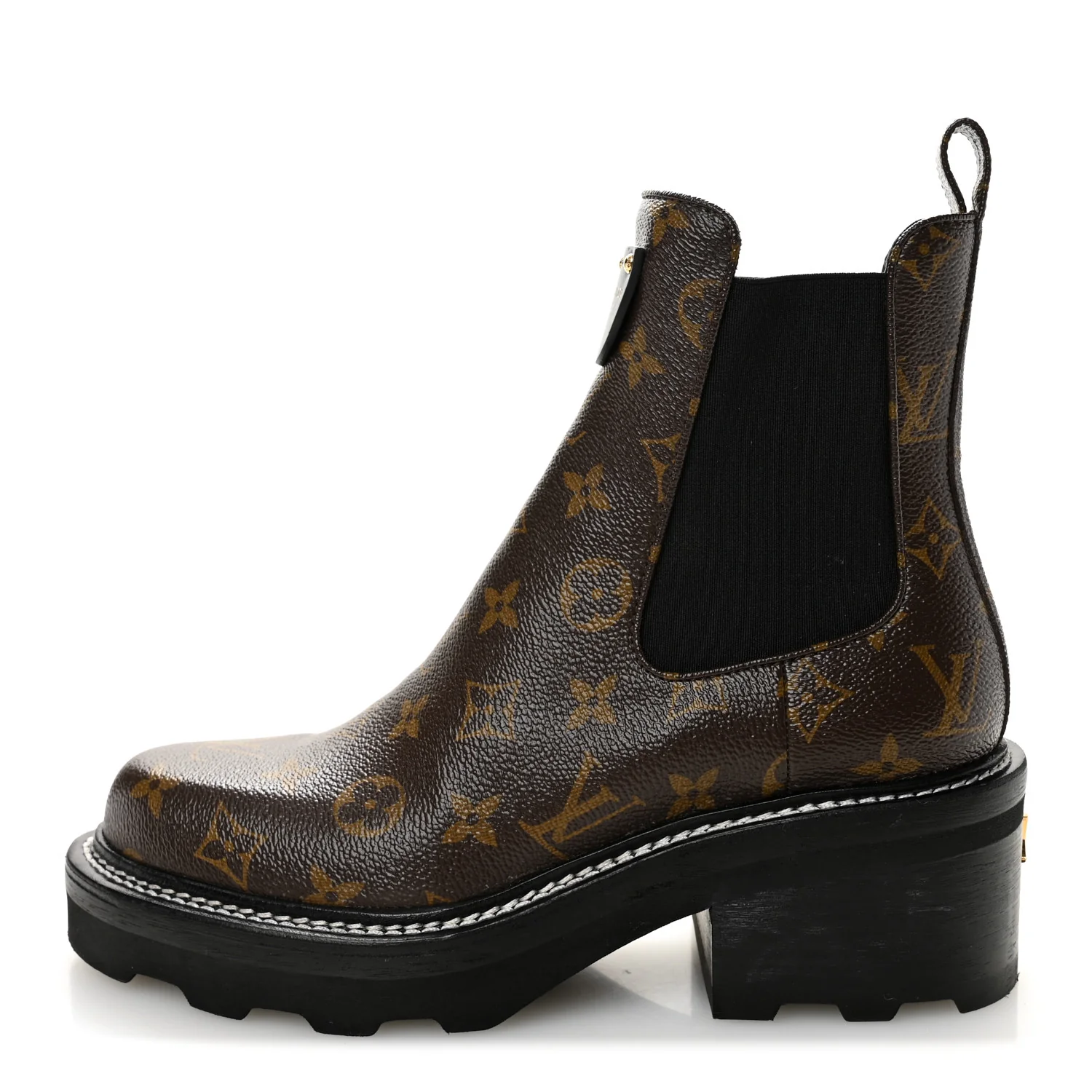 Patent Monogram LV Beaubourg Ankle Boots 38.5 Black