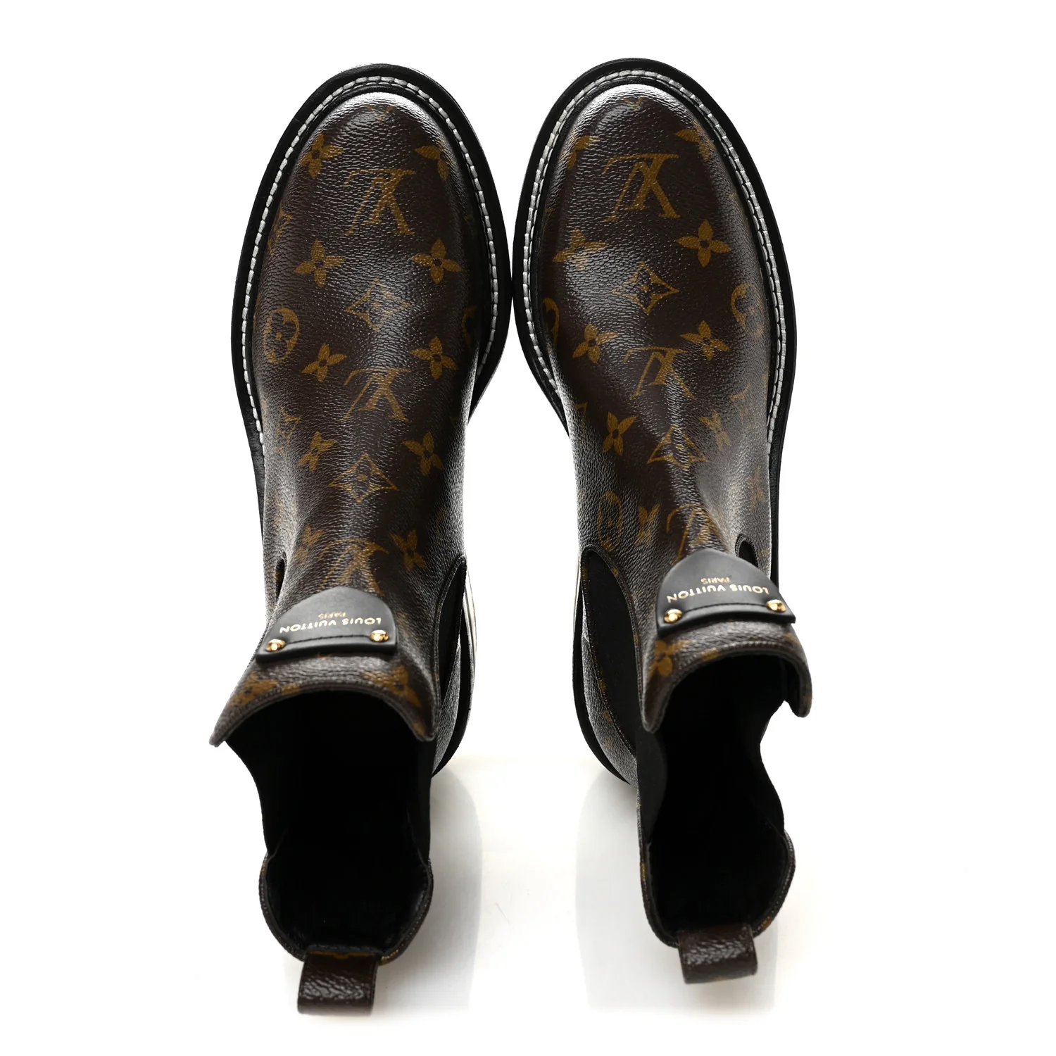 Patent Monogram LV Beaubourg Ankle Boots 38.5 Black - Image 2