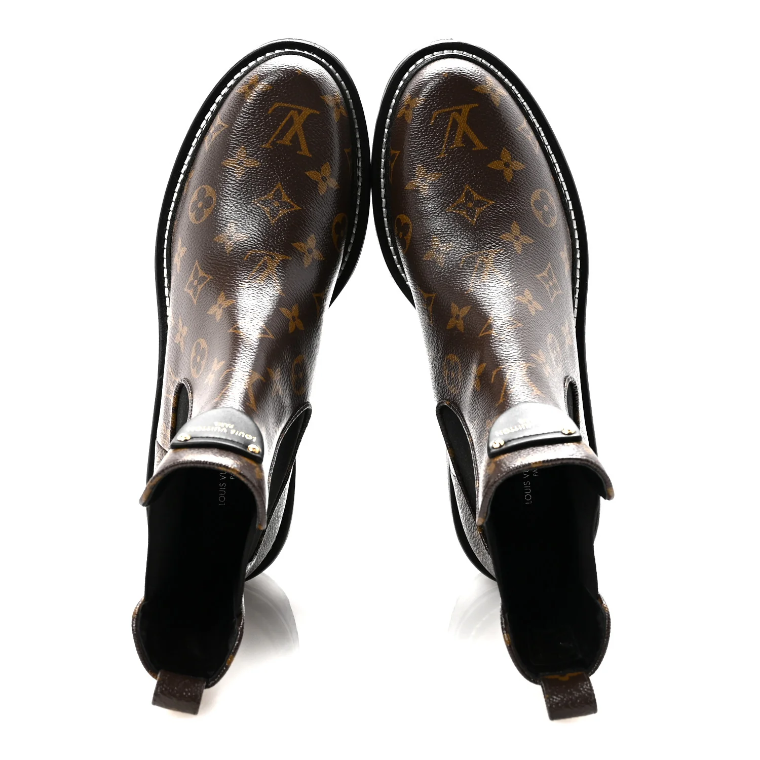 Patent Monogram LV Beaubourg Ankle Boots 41 Black - Image 2