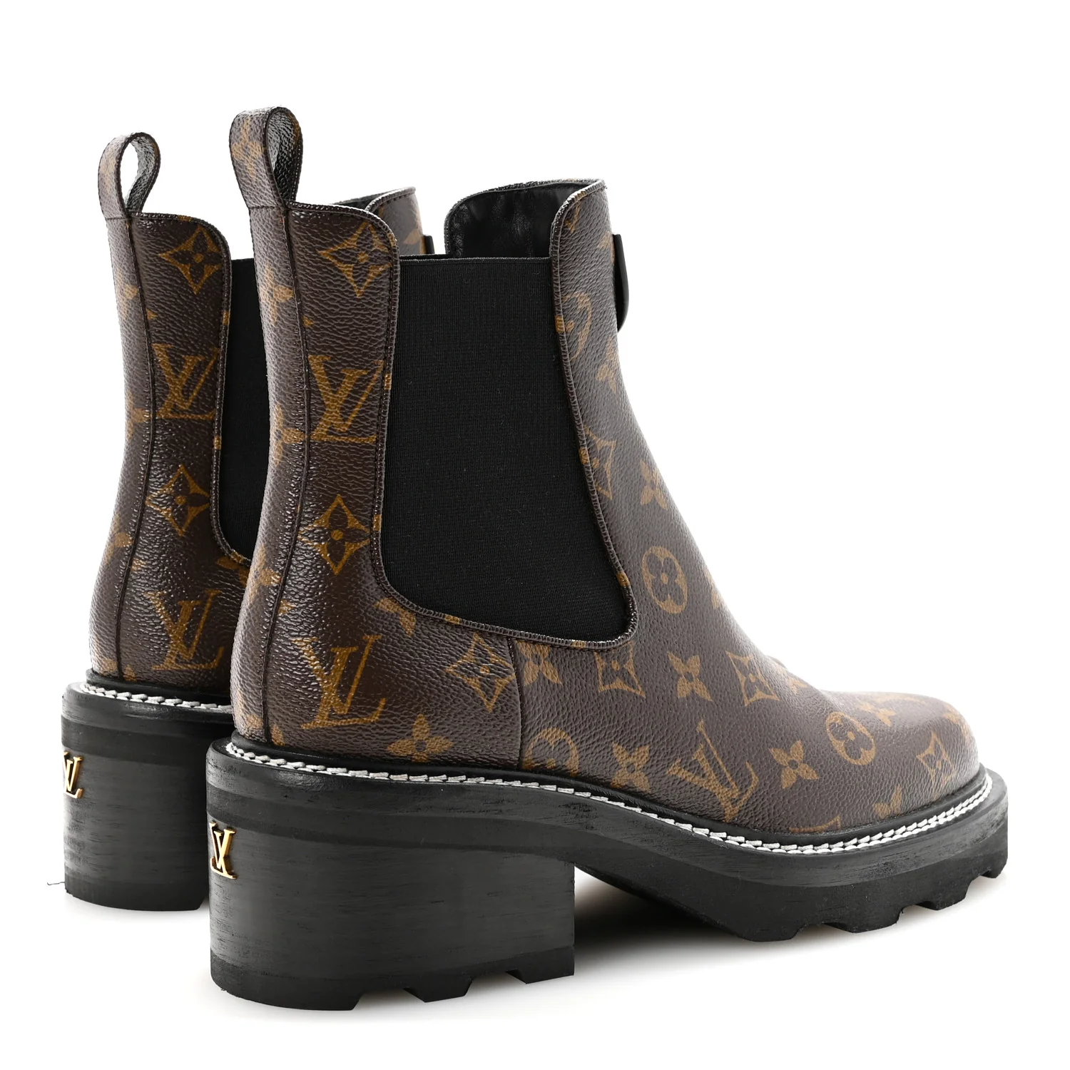 Patent Monogram LV Beaubourg Ankle Boots 41 Black - Image 5
