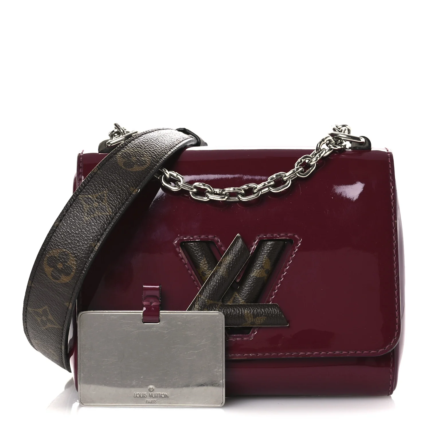 Patent Monogram Twist Shoulder Bag PM Magenta - Image 3