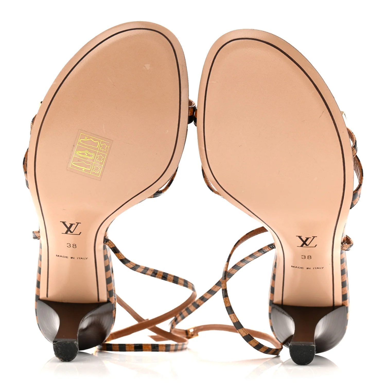Patent Suede Damier Bow Ankle Wrap Sandals 38 - Image 6
