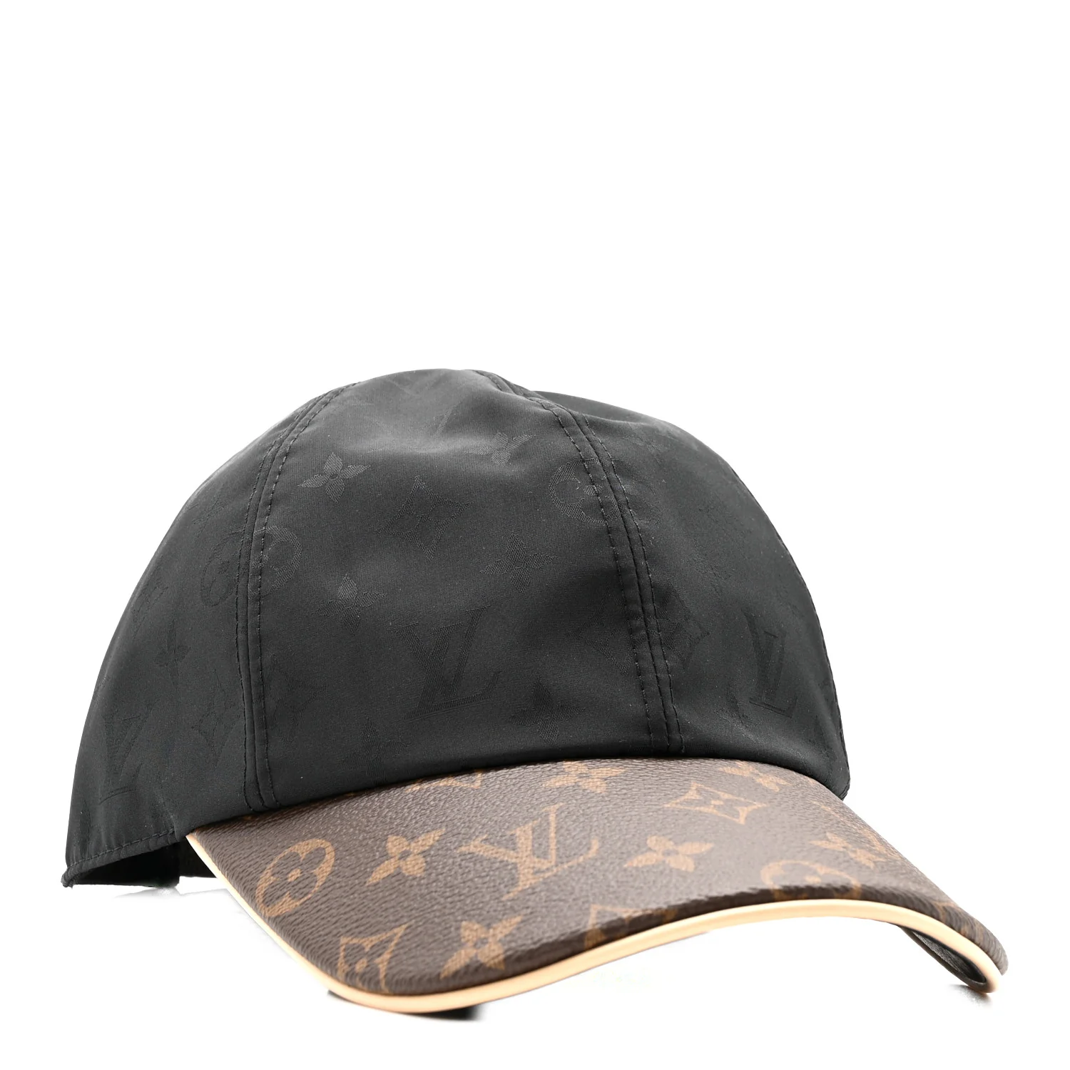Polyester Silk Monogram LV Get Ready Cap M Black