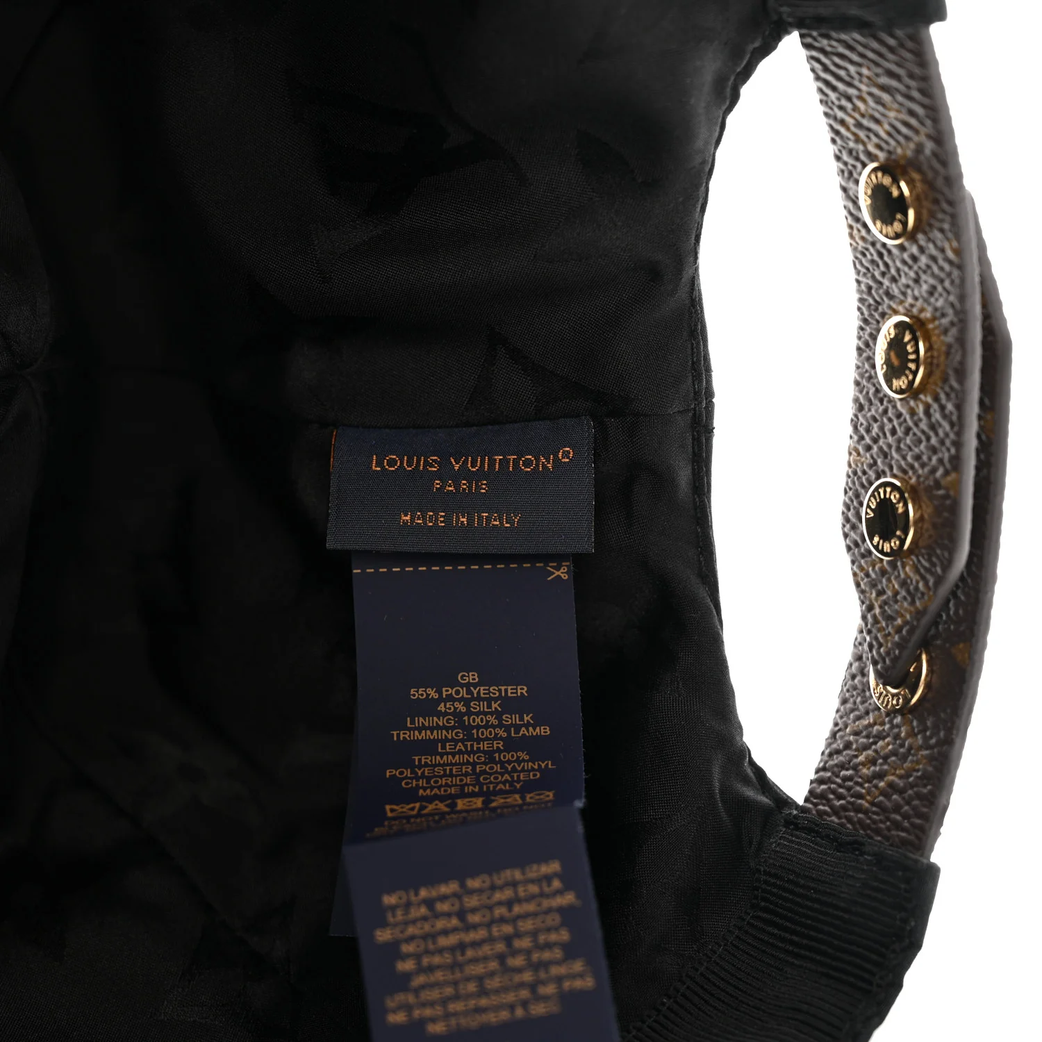 Polyester Silk Monogram LV Get Ready Cap M Black - Image 8