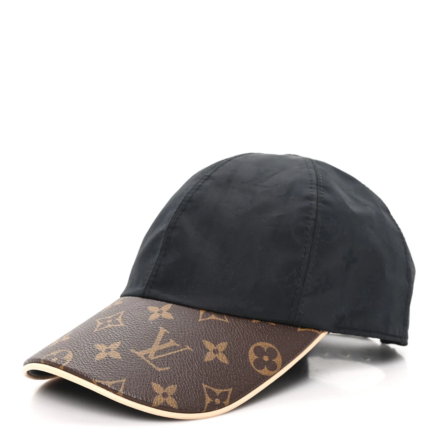 Polyester Silk Monogram LV Get Ready Cap M Black