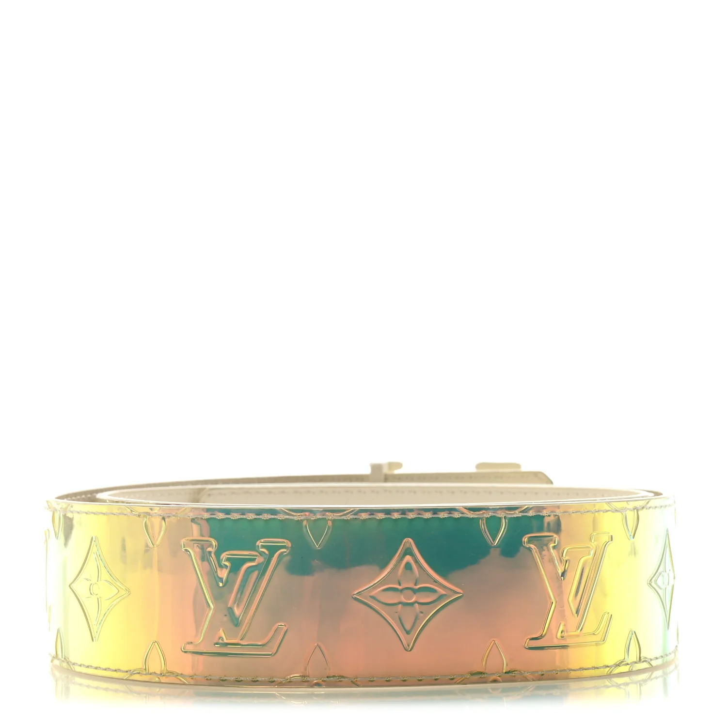 PVC Monogram 40mm LV Initiales Reversible Belt 85 34 Iridescent Prism - Image 2