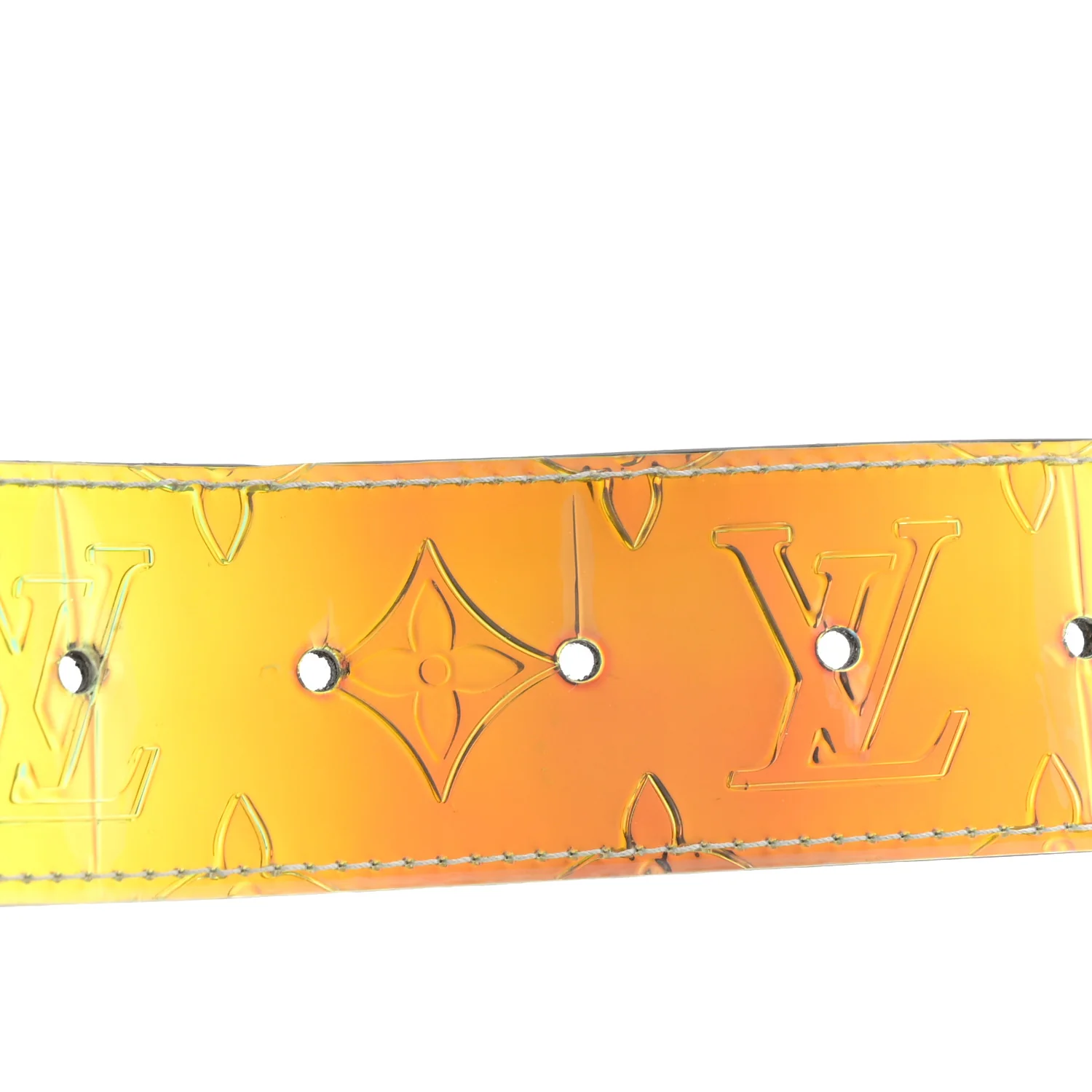 PVC Monogram 40mm LV Initiales Reversible Belt 85 34 Iridescent Prism - Image 4