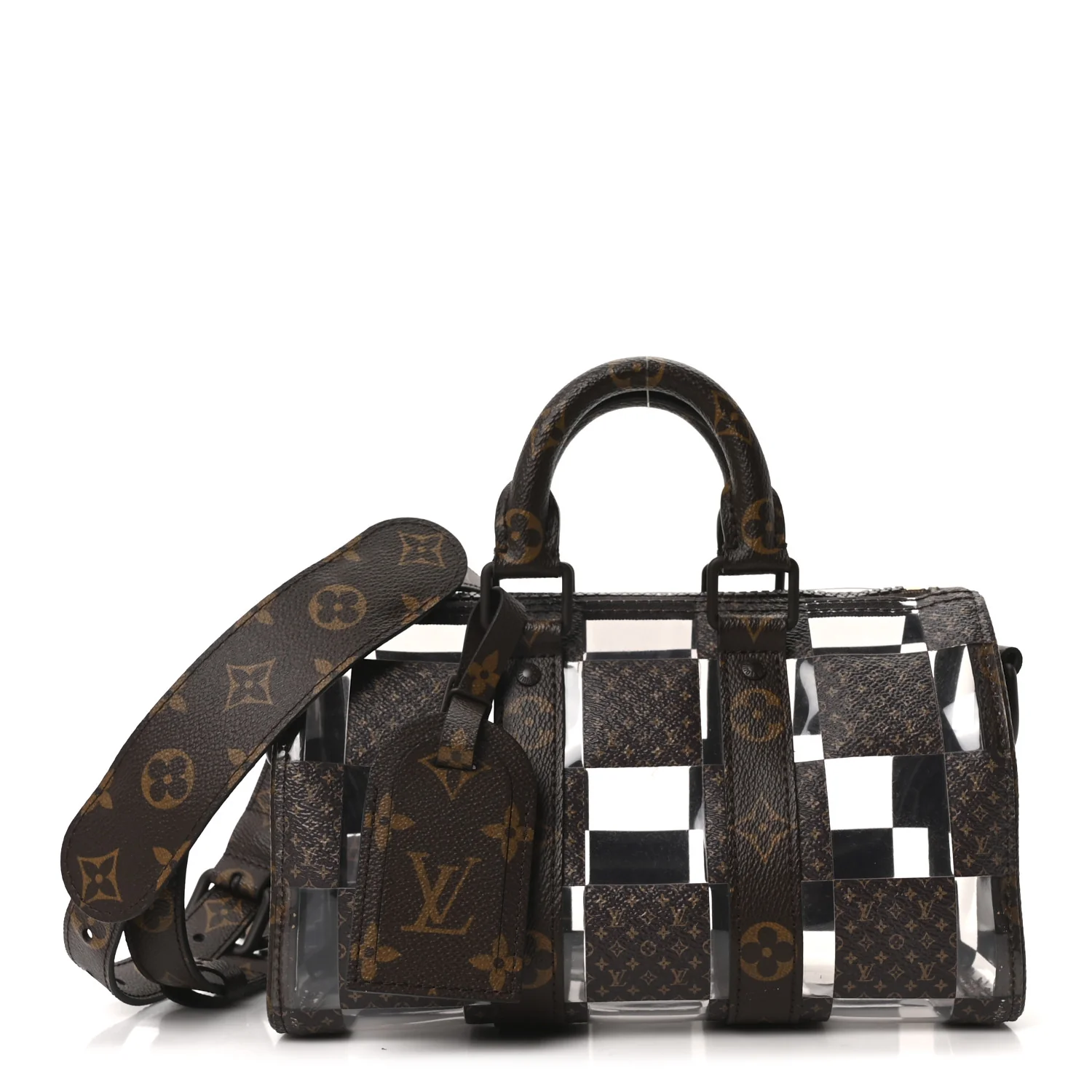 PVC Monogram Chess Keepall Bandouliere 25