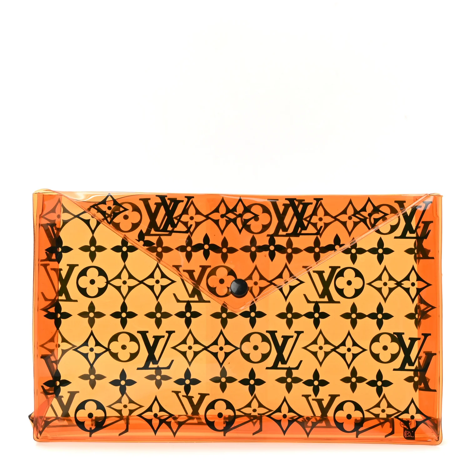PVC Monogram Printed Envelope Pouch Orange - Image 2