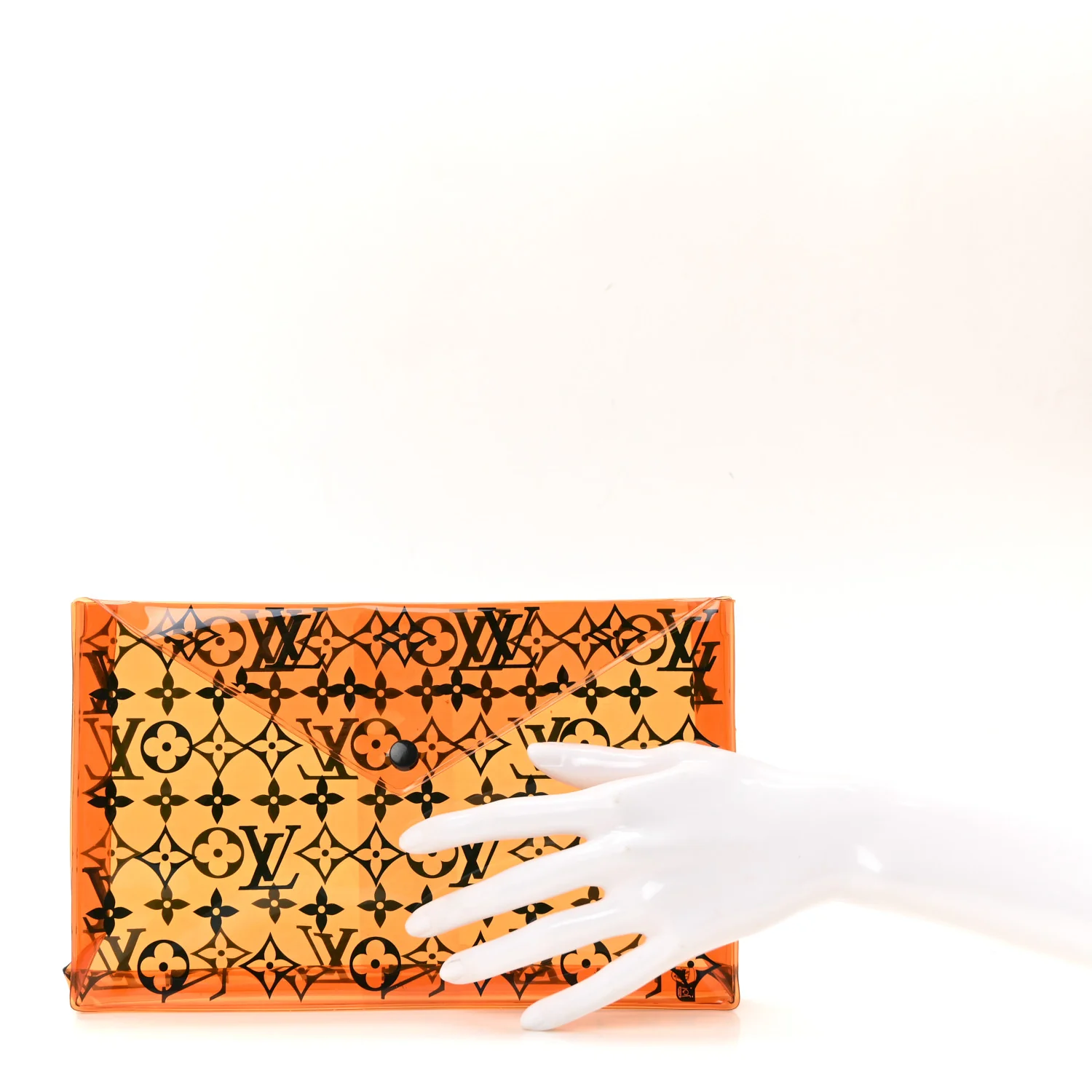 PVC Monogram Printed Envelope Pouch Orange - Image 5