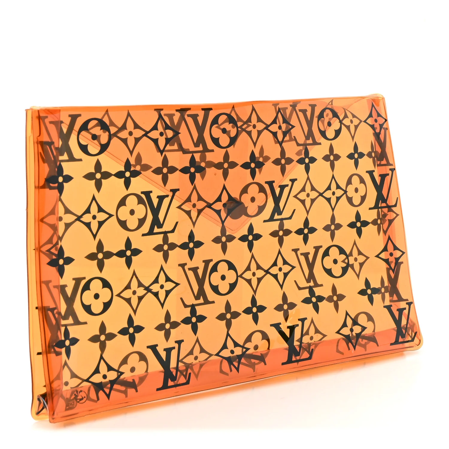 PVC Monogram Printed Envelope Pouch Orange - Image 7