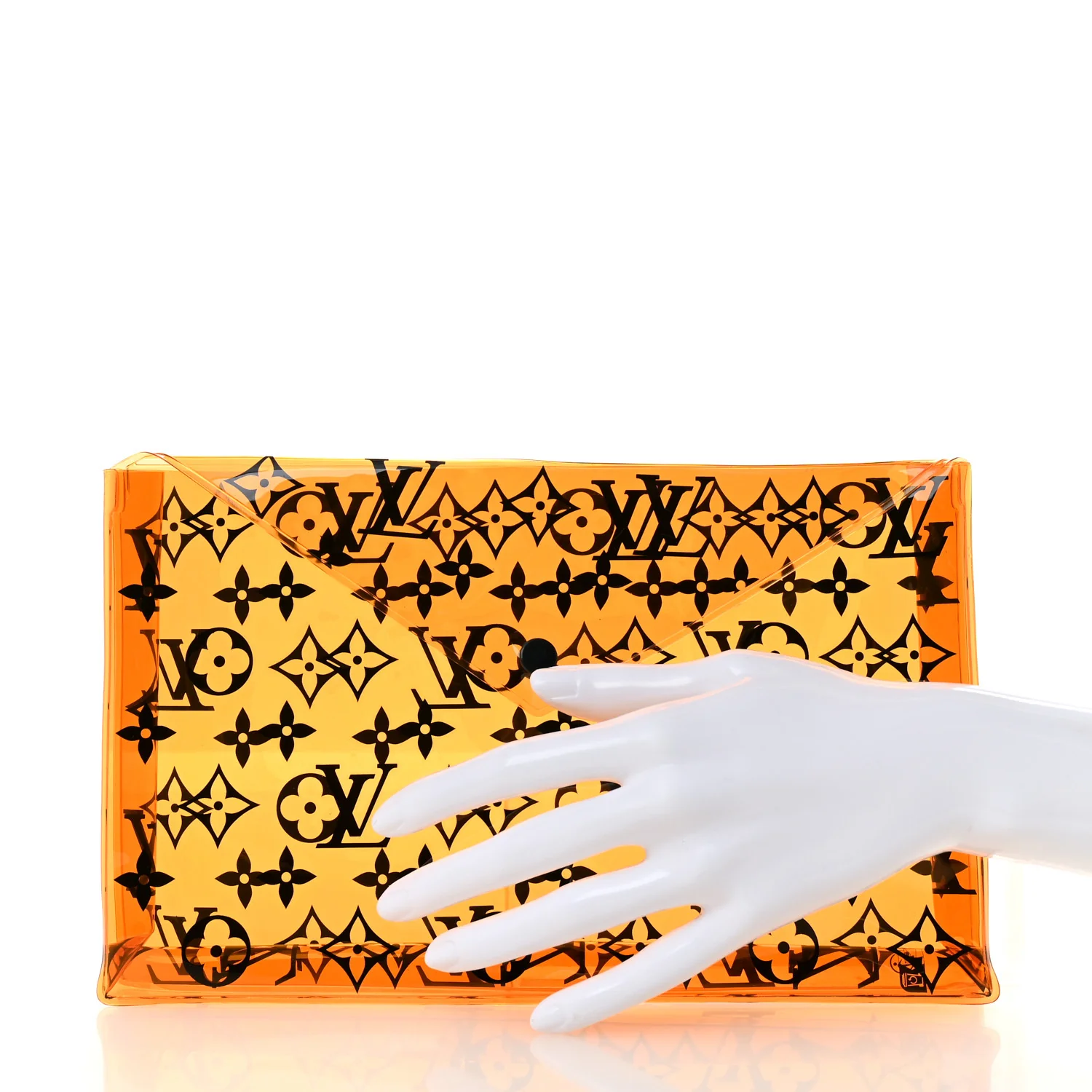 PVC Monogram Printed Envelope Pouch Orange - Image 2