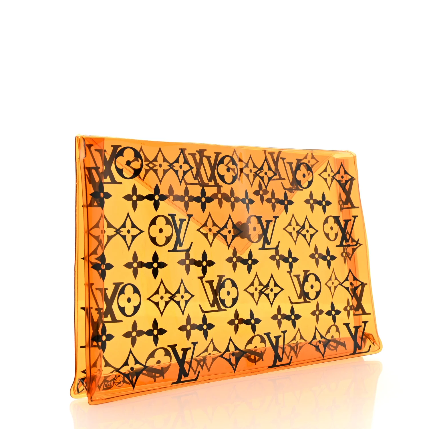 PVC Monogram Printed Envelope Pouch Orange - Image 3