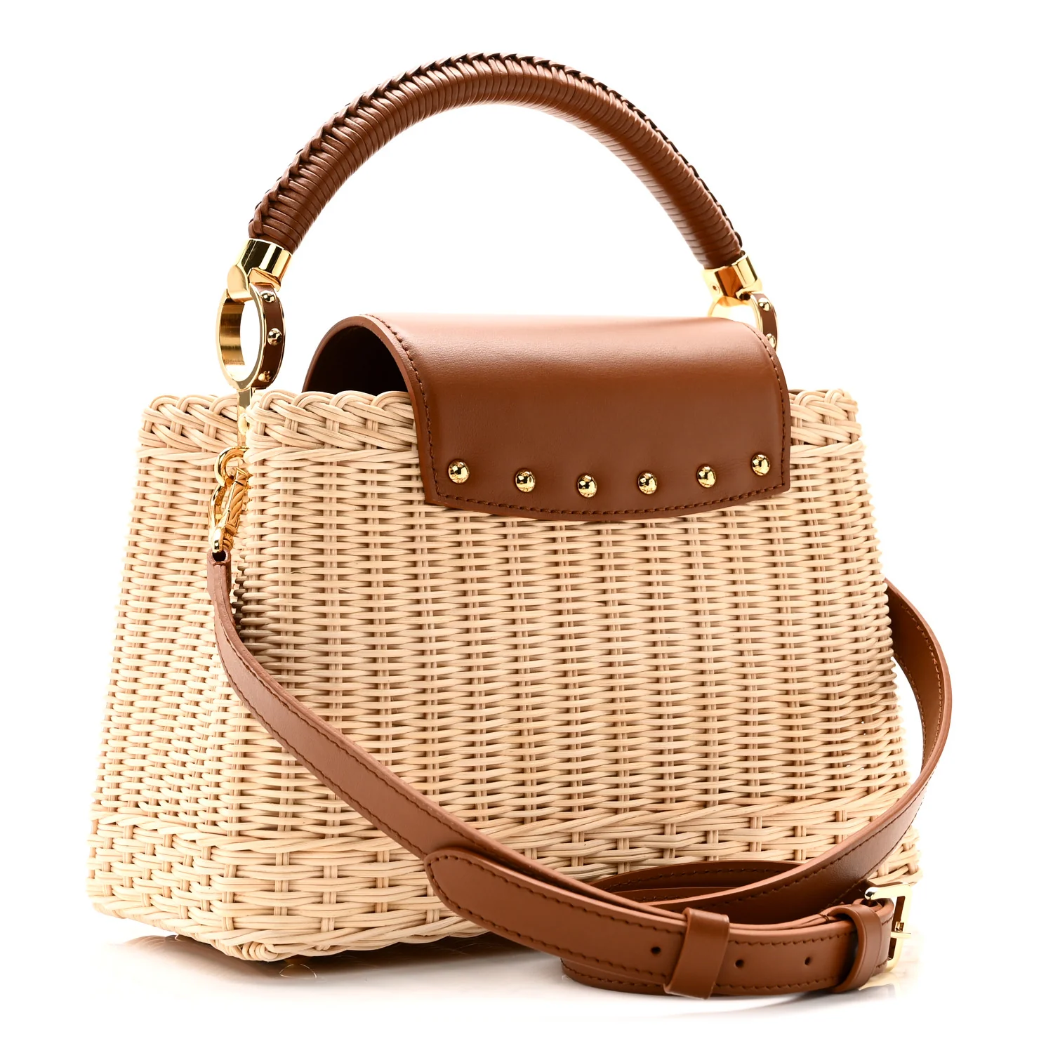 Rattan Calfskin Capucines BB Tan - Image 3