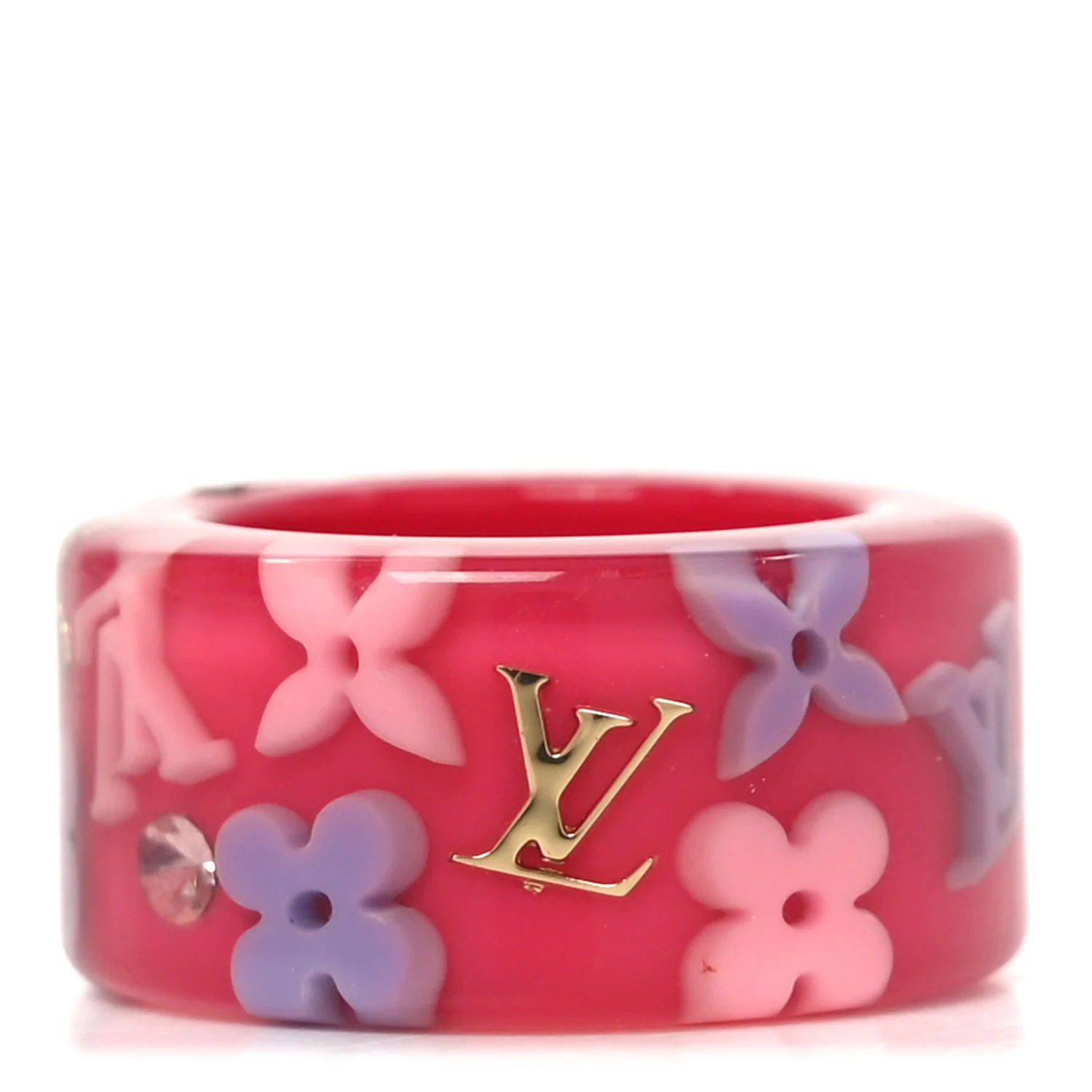 Resin Monogram Farandole Ring S Framboise