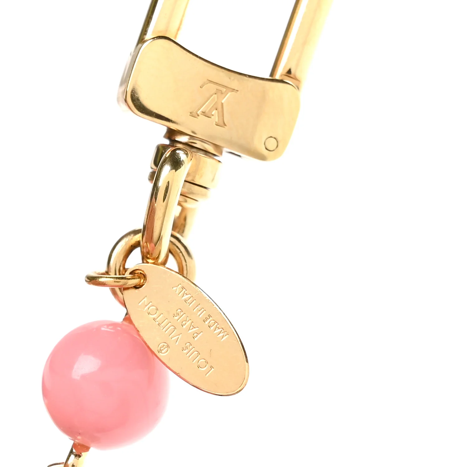 Resin Wood Vivienne Bag Charm Fuchsia Ecru White Caramel - Image 3