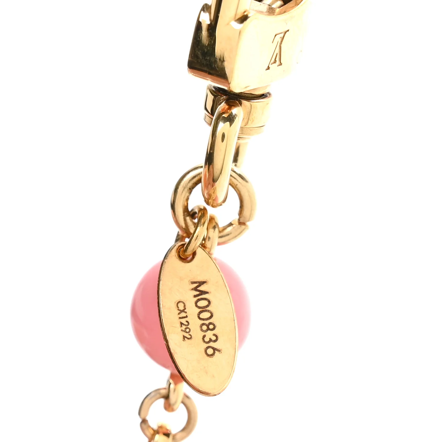 Resin Wood Vivienne Bag Charm Fuchsia Ecru White Caramel - Image 4