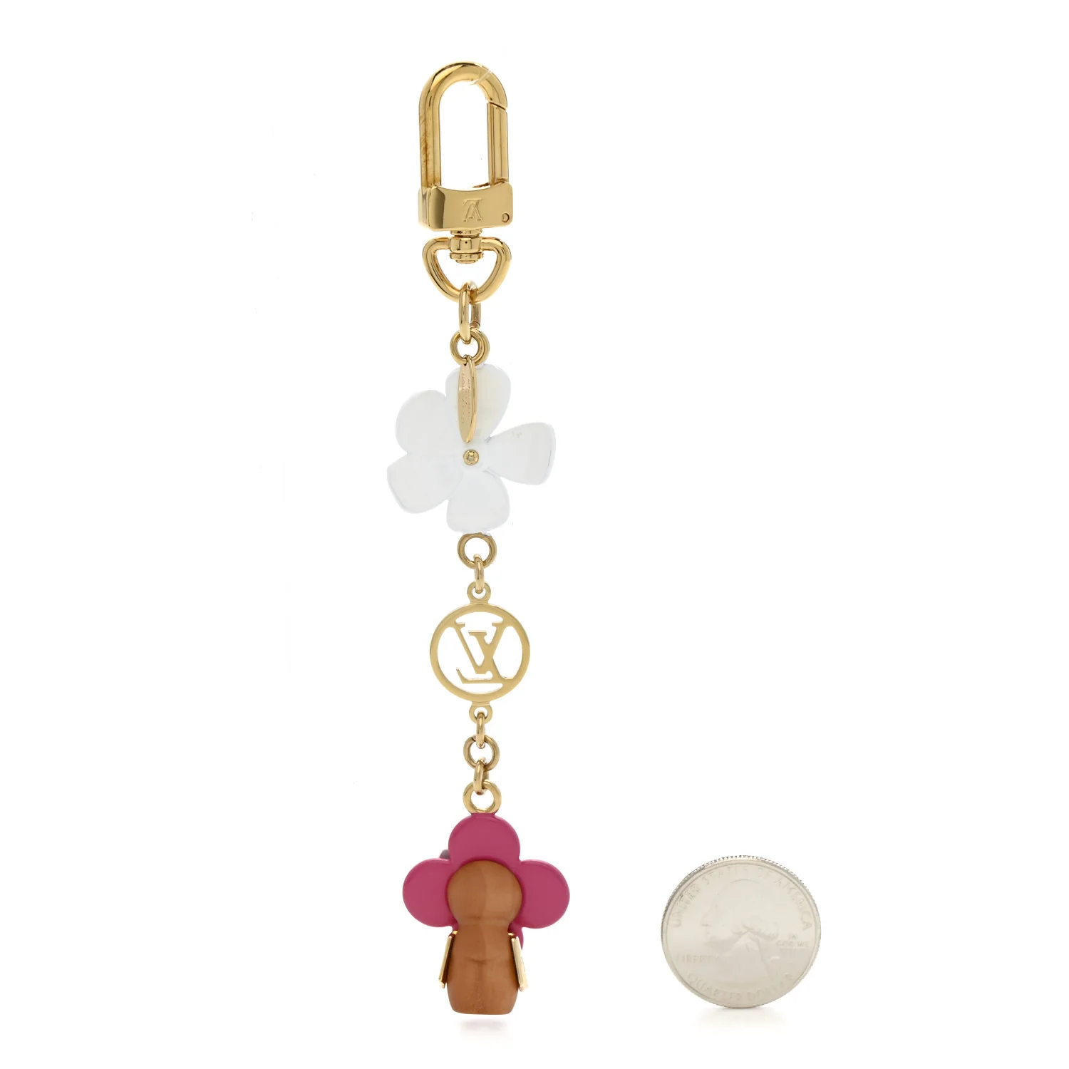Resin Wood Vivienne Bag Charm Key Holder Pink - Image 2