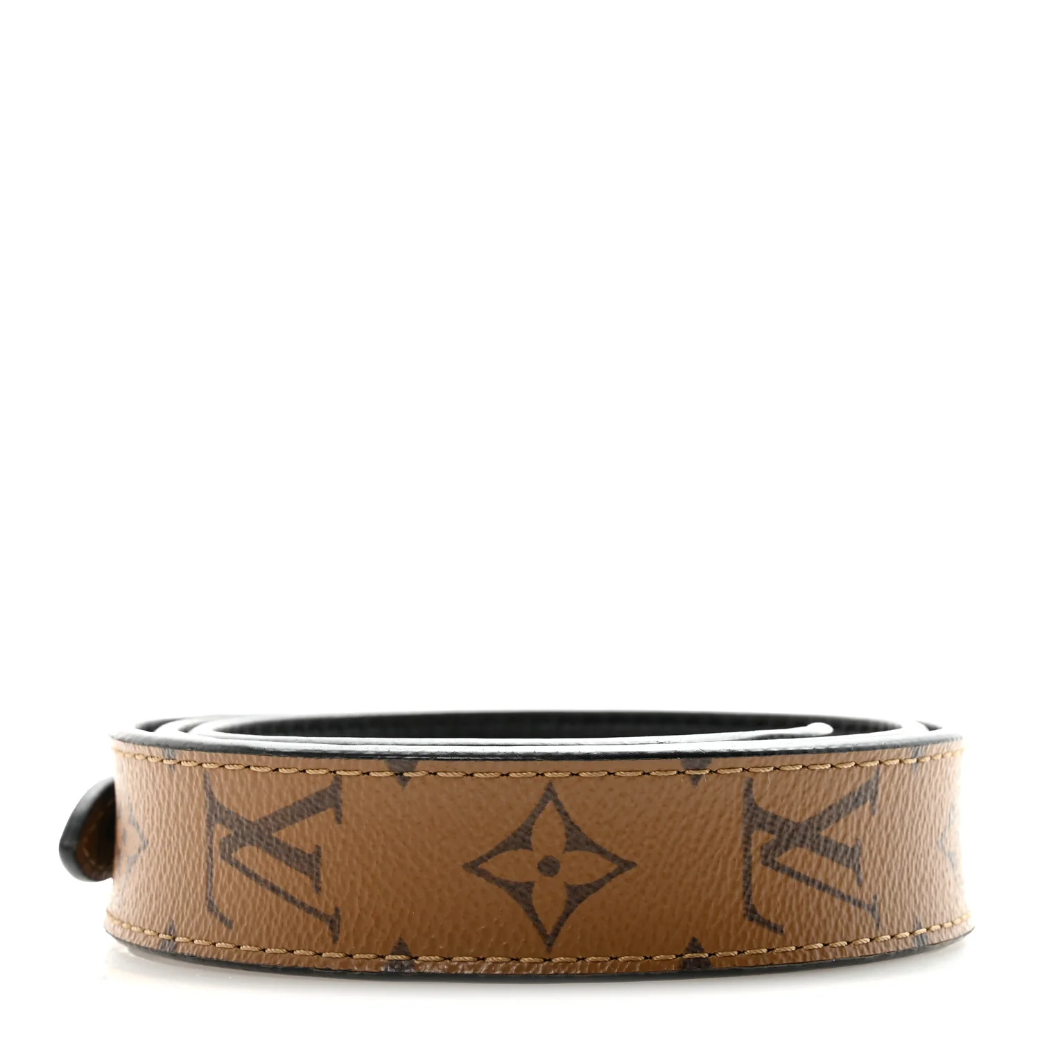 Reverse Monogram Bandouliere Shoulder Strap XL Black - Image 2