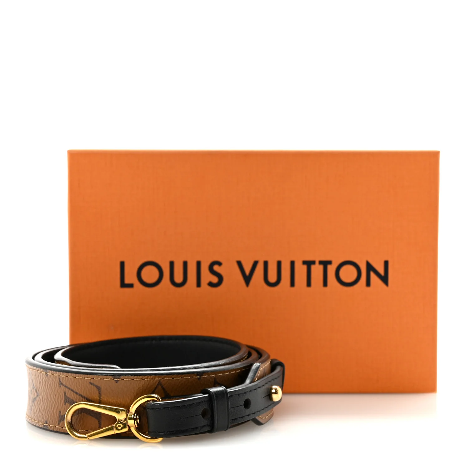 Reverse Monogram Bandouliere Shoulder Strap XL Black - Image 5