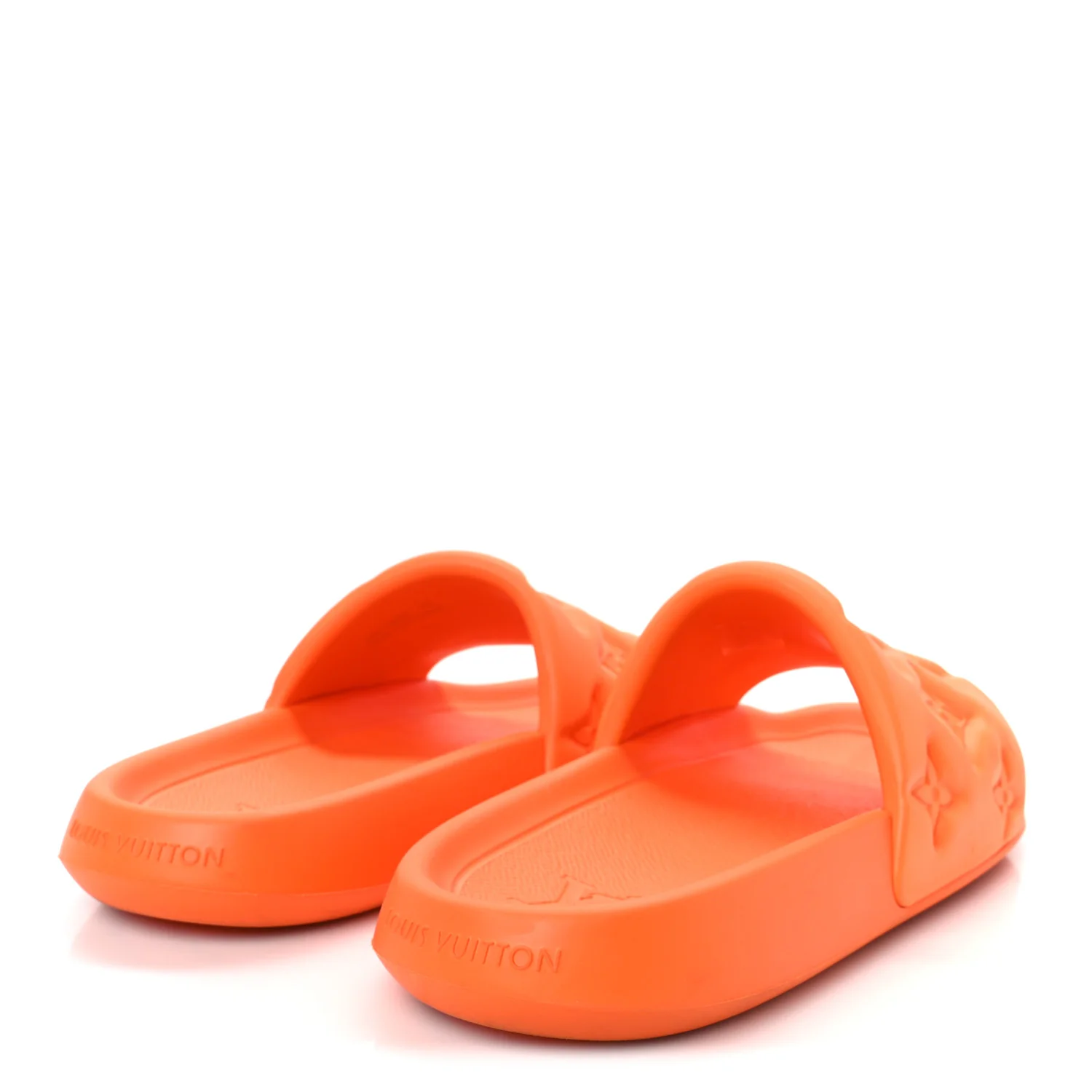 Rubber Embossed Monogram Mens Waterfront Mules 10 Orange - Image 5