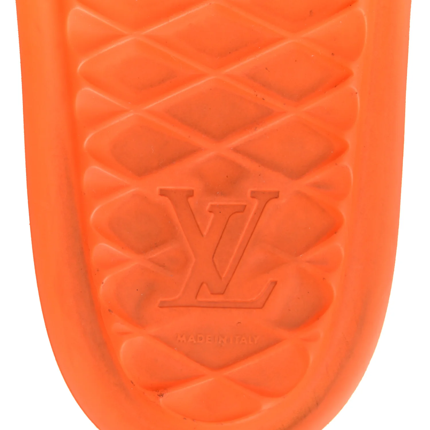 Rubber Embossed Monogram Mens Waterfront Mules 10 Orange - Image 8