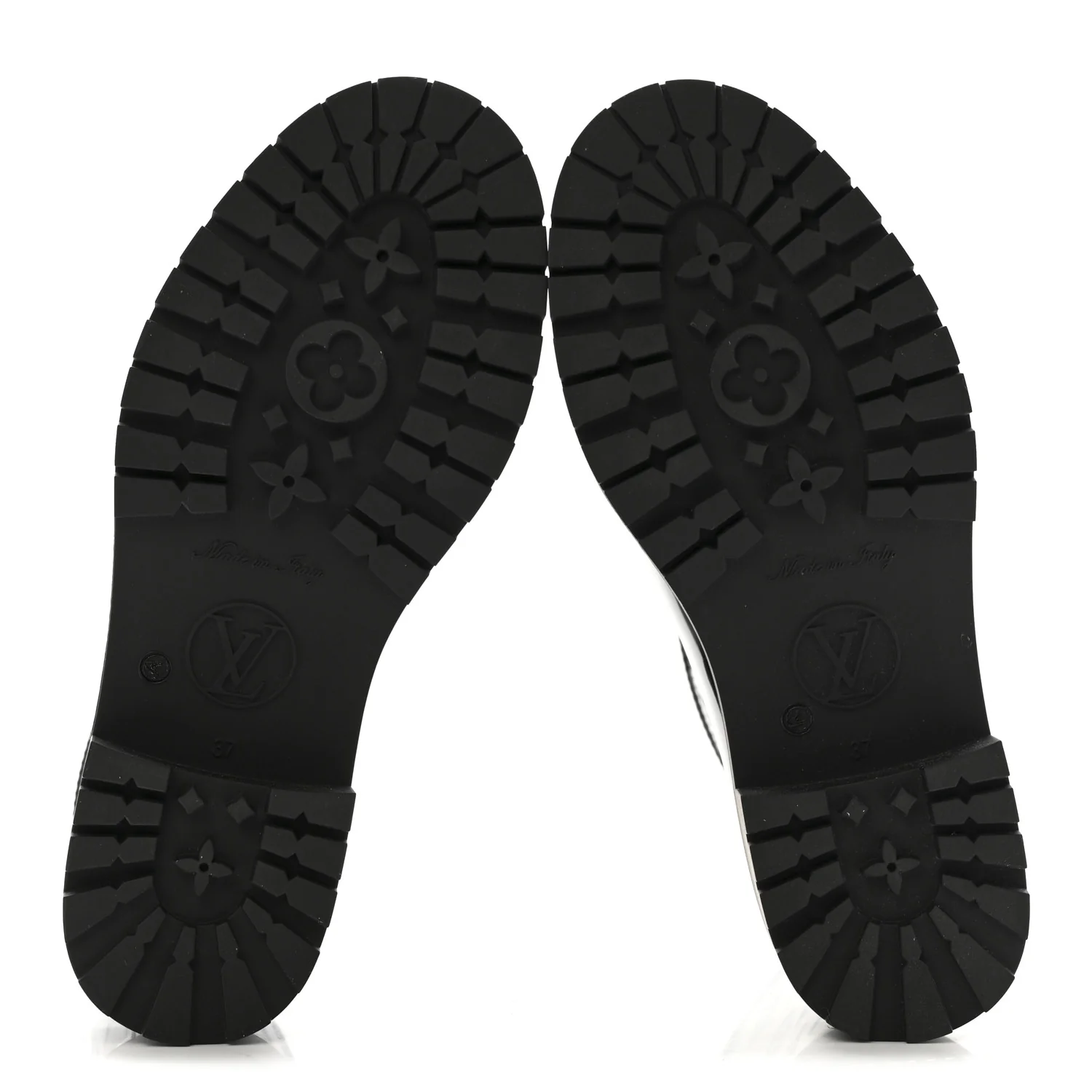 Rubber Embossed Monogram Splash Rain Short Boots 37 Black - Image 6