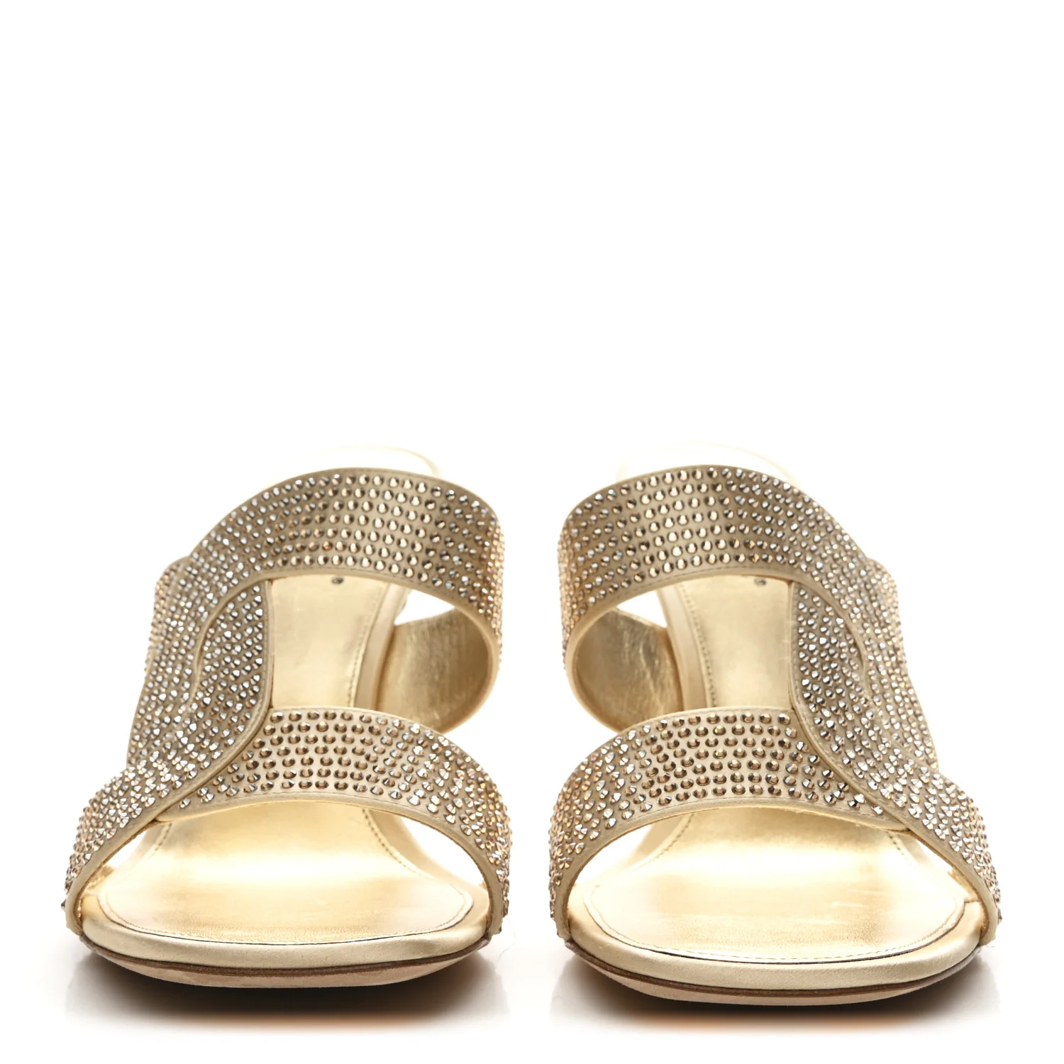 Satin Crystal Sparkle Mule 39 Gold - Image 3