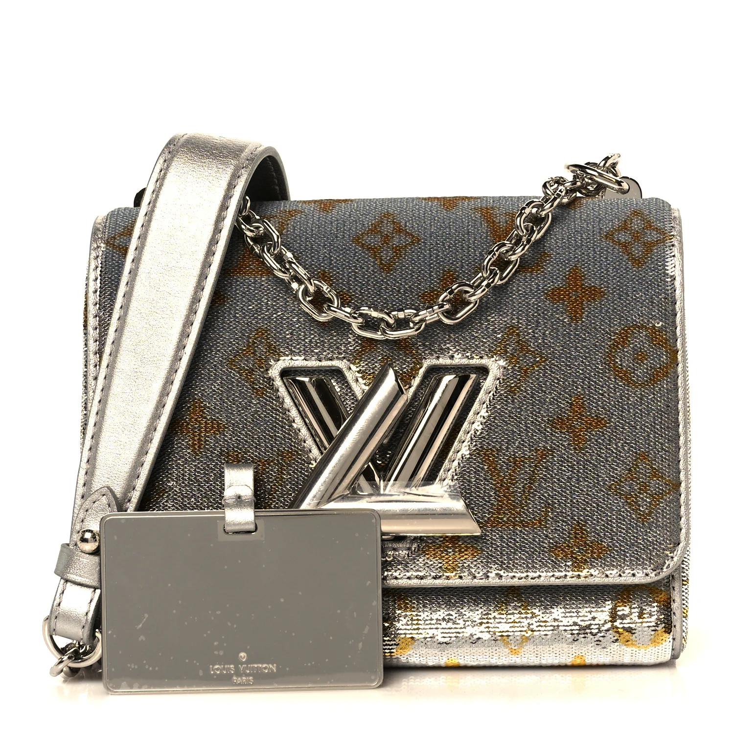 Sequins Monogram Twist Shoulder Bag PM Gold Silver - Image 3