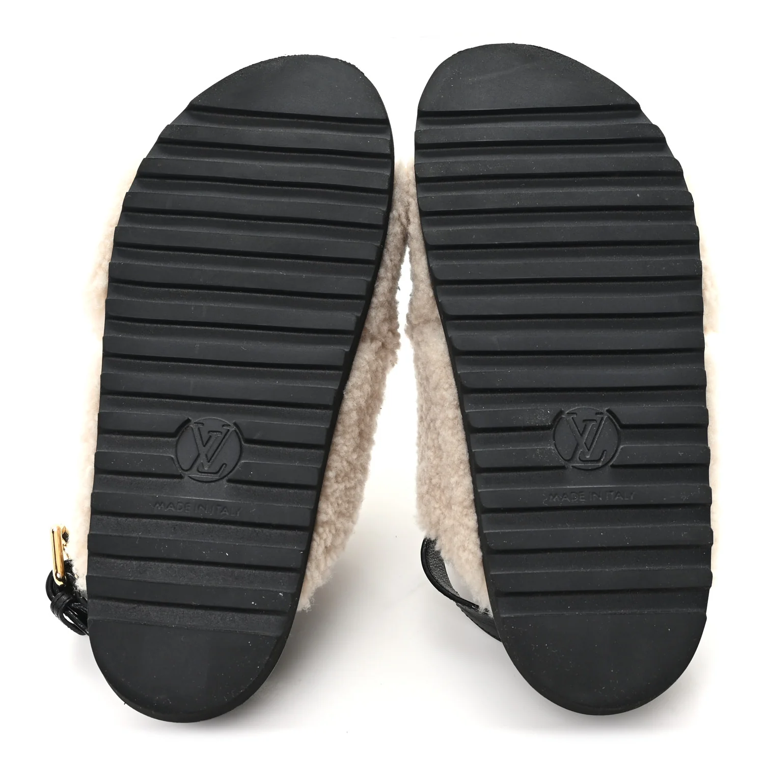 Shearling Paseo Sandals 37 Black - Image 6