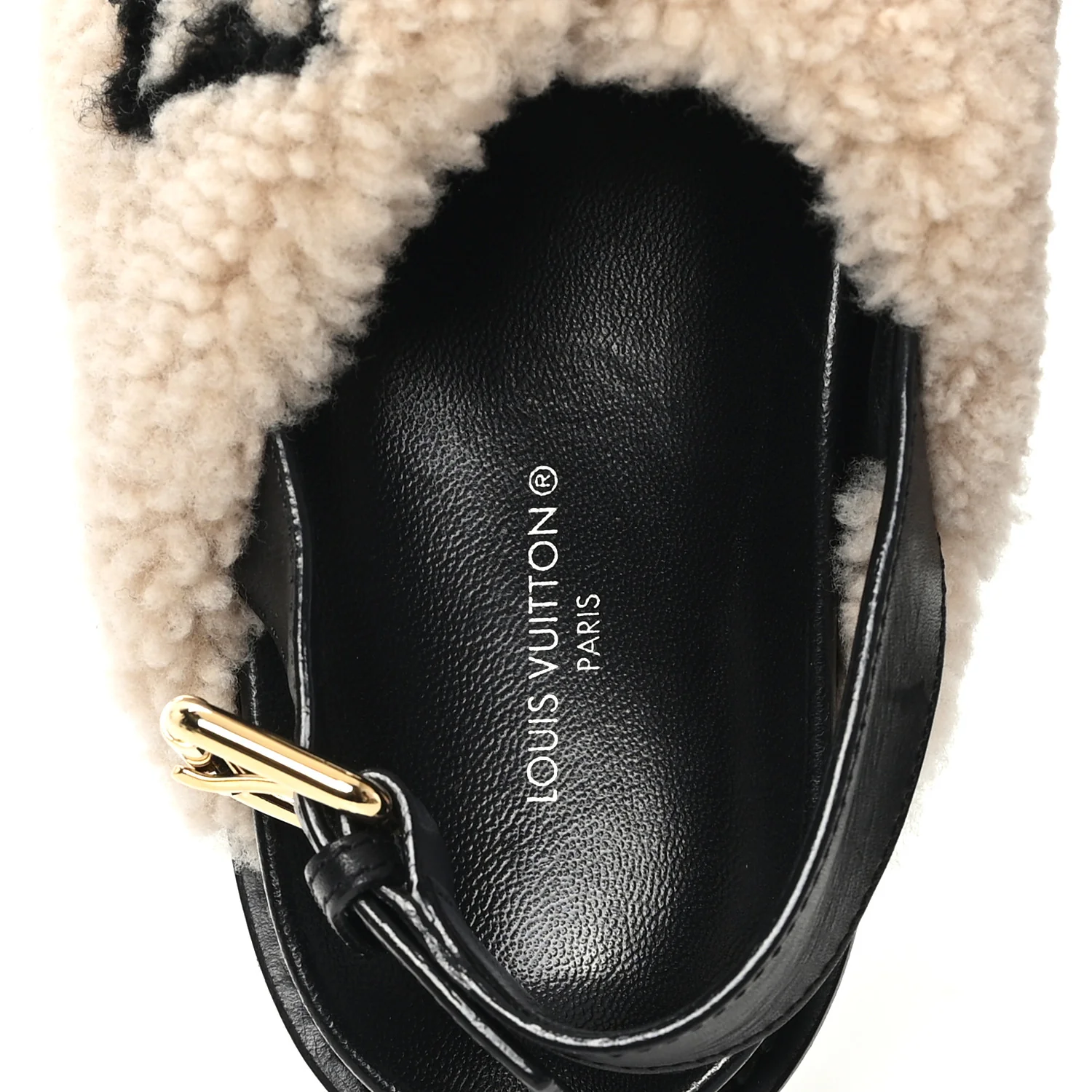 Shearling Paseo Sandals 37 Black - Image 8