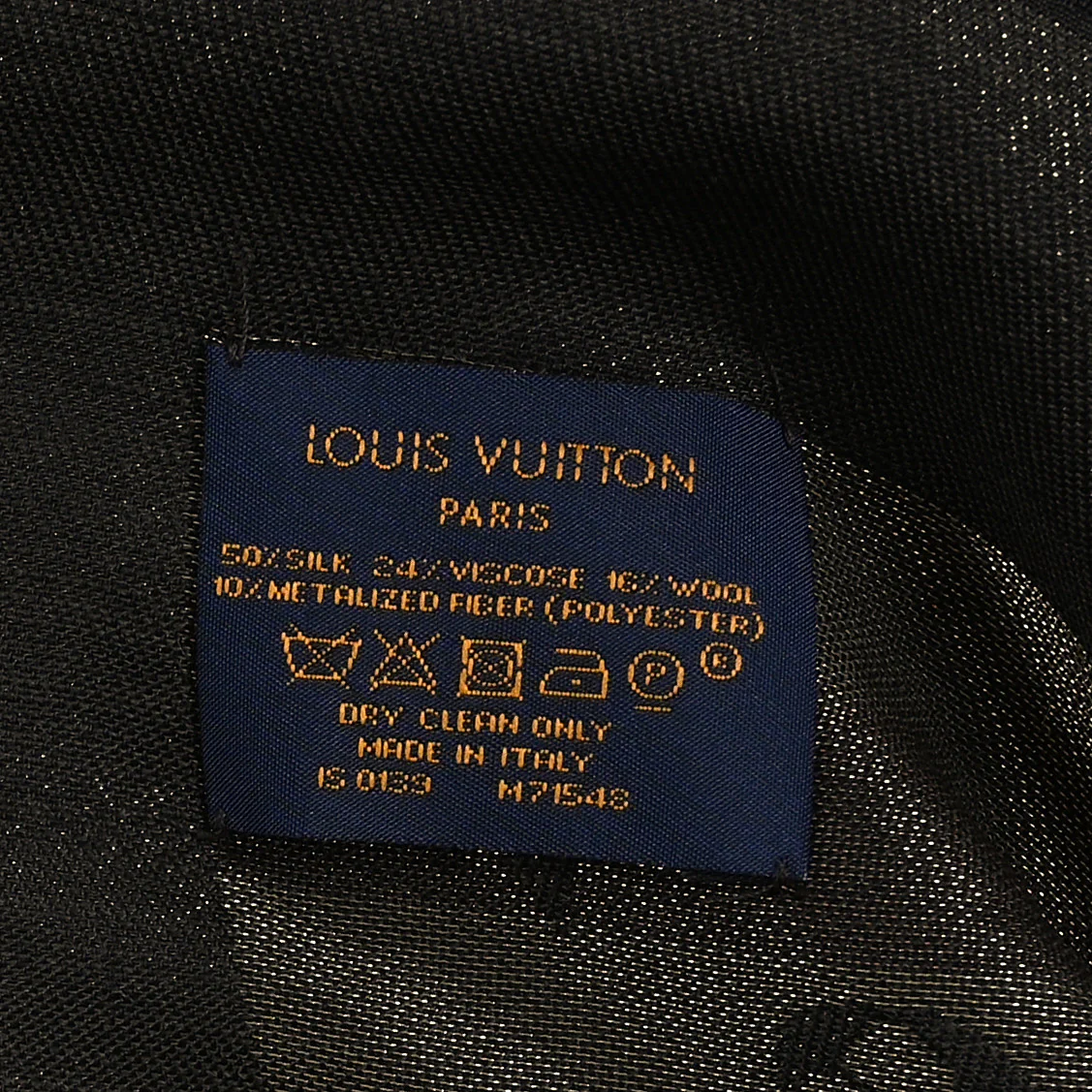 Silk Lurex Wool So Shine Monogram Shawl Black - Image 3