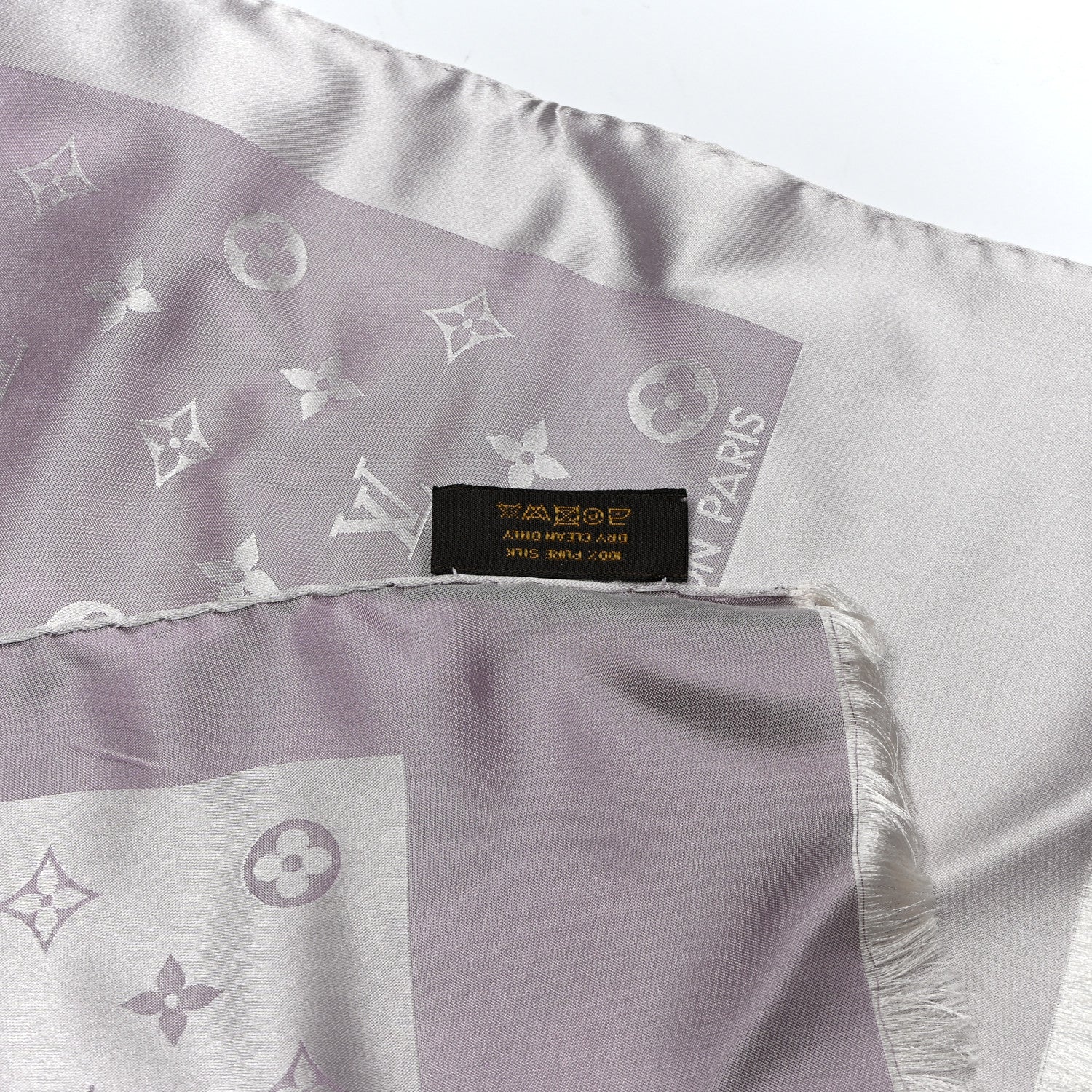 Silk Monogram Capri Scarf Lilac - Image 4