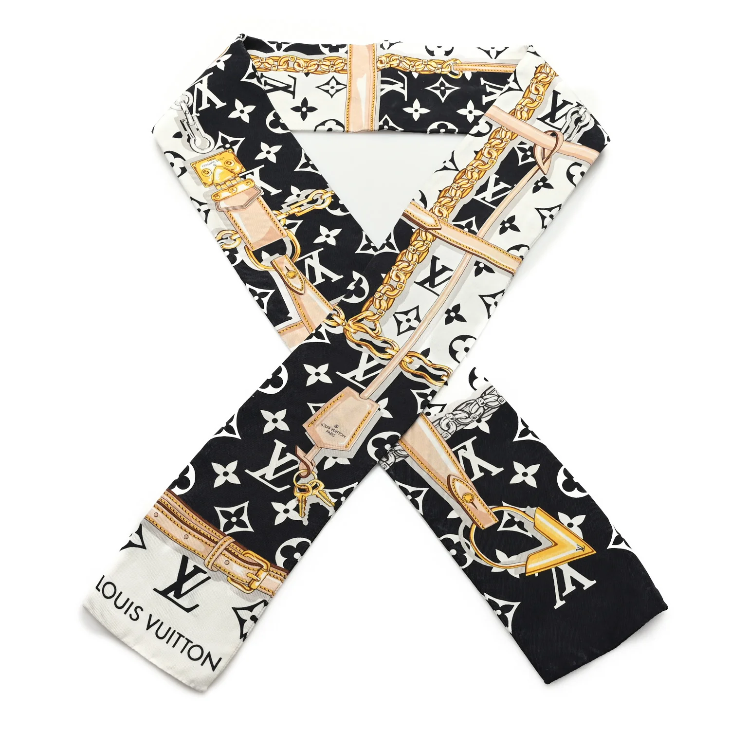 Silk Monogram Confidential Bandeau Black