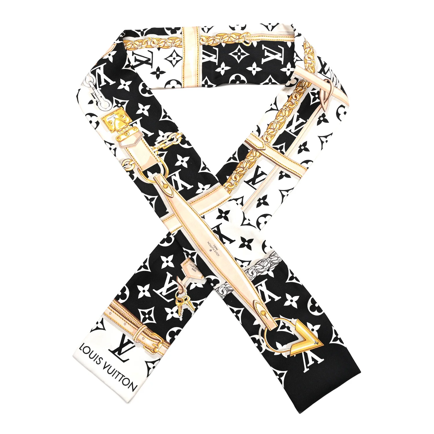 Silk Monogram Confidential Bandeau Black