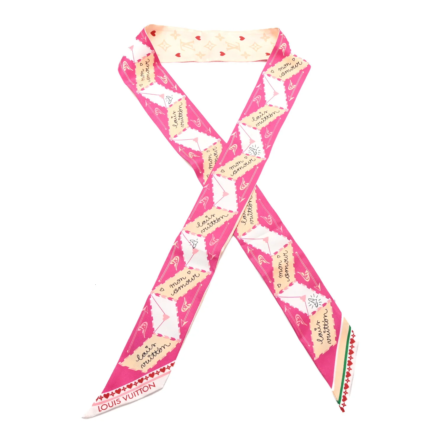 Silk Monogram LV Love Letters BB Bandeau Pink