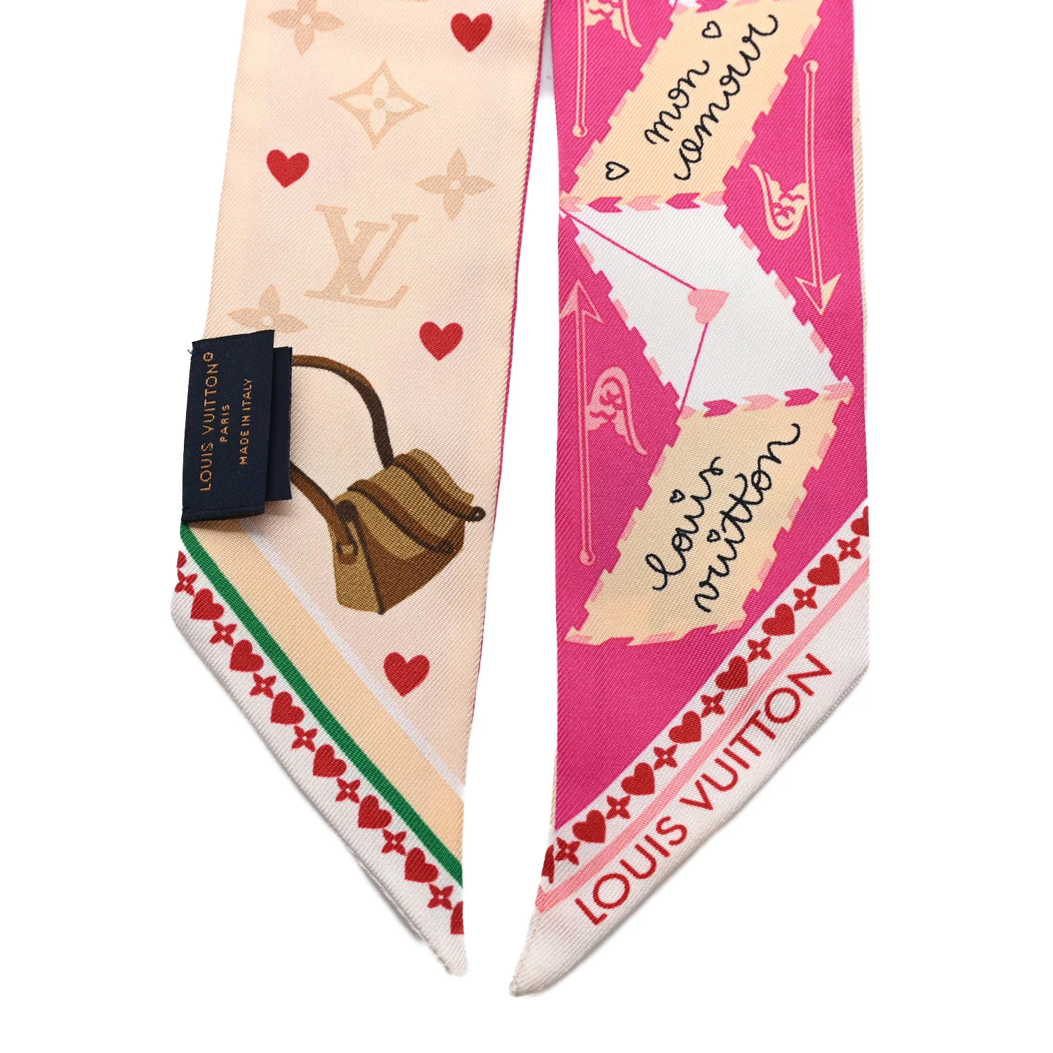 Silk Monogram LV Love Letters BB Bandeau Pink - Image 3
