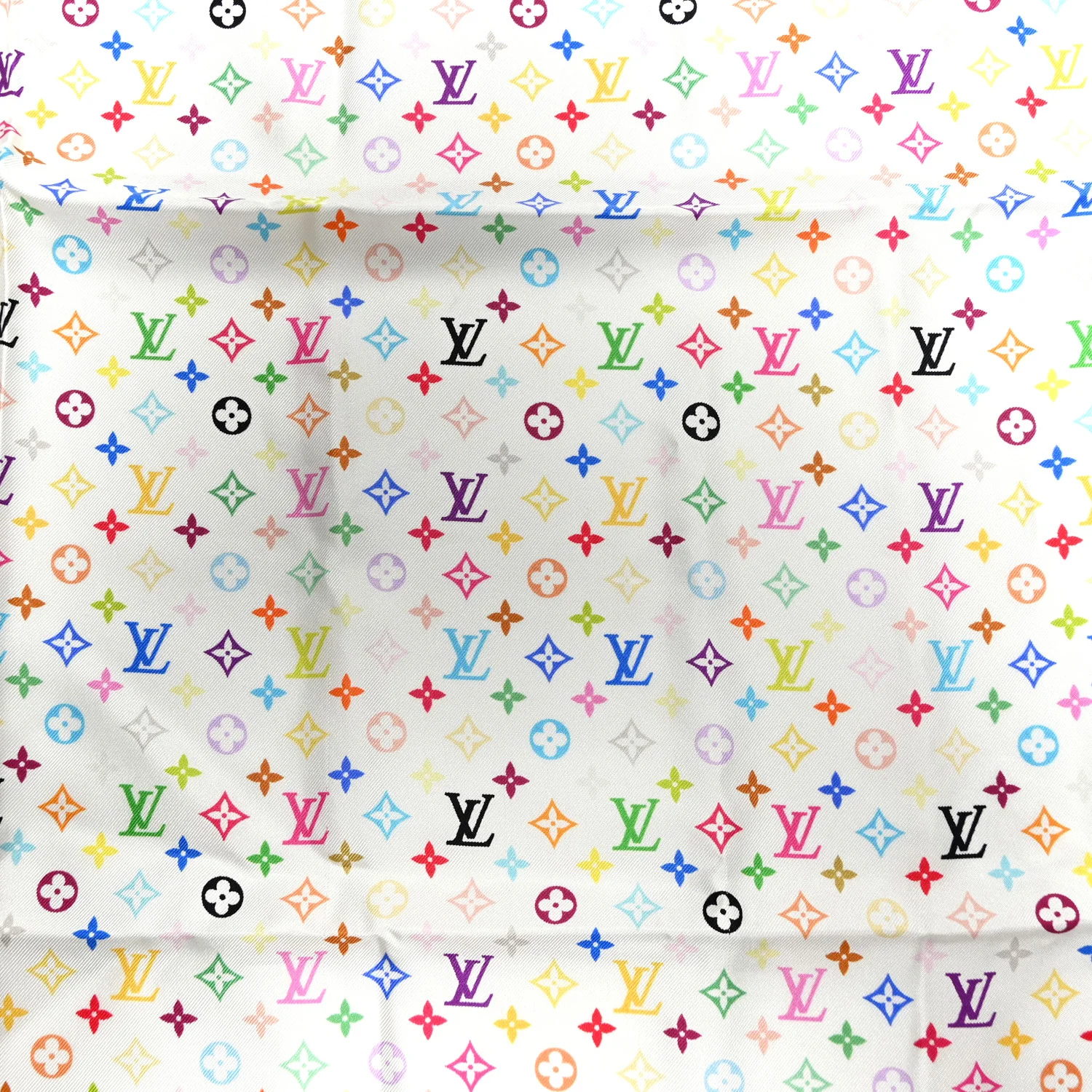 Silk Monogram Multicolor Scarf White - Image 7