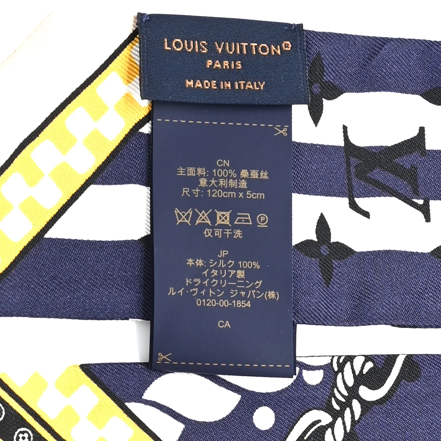 Silk Monogram Ocean Bandana BB Bandeau Blue - Image 3