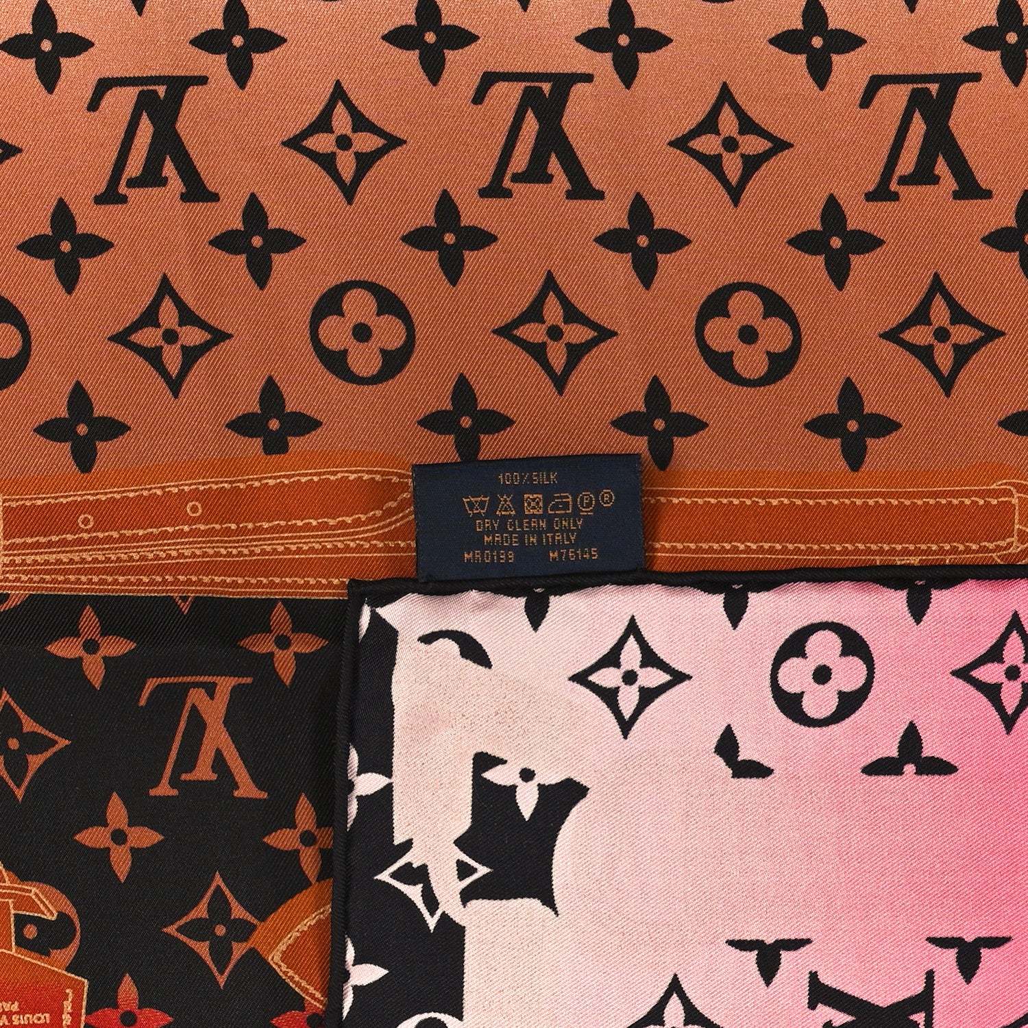 Silk Monogram Rising Confidential Square Scarf 70 Beige Multicolor - Image 3