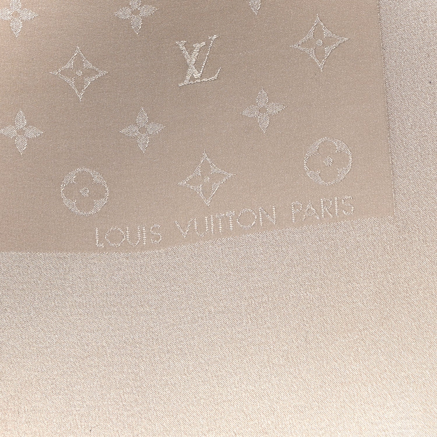 Silk Monogram Shawl Beige - Image 2