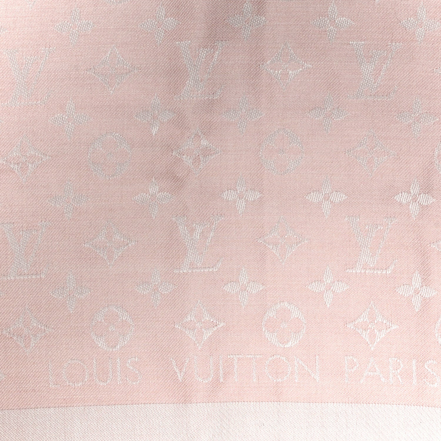 Silk Wool Monogram Denim Shawl Rose - Image 4