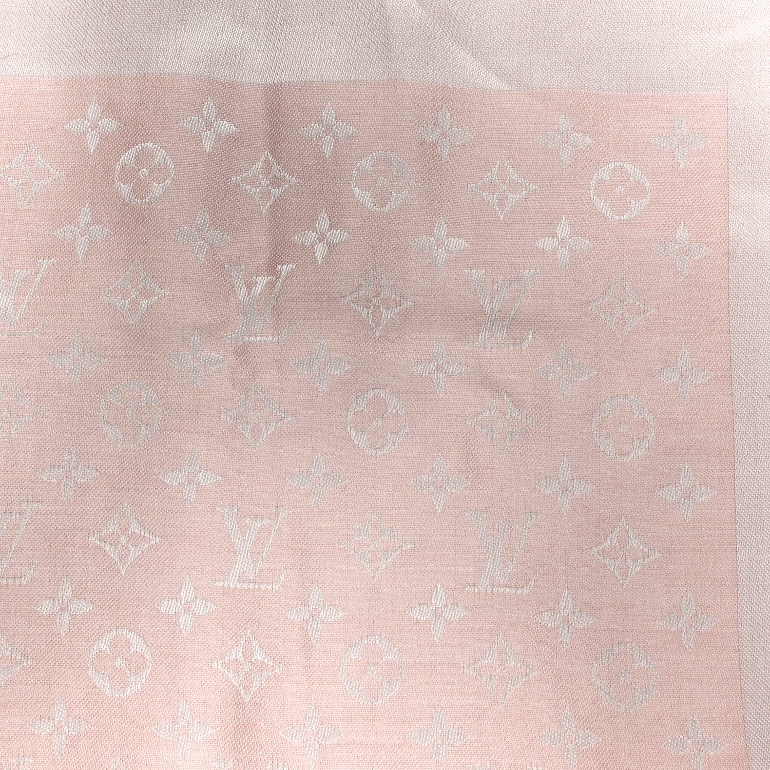 Silk Wool Monogram Denim Shawl Rose - Image 8