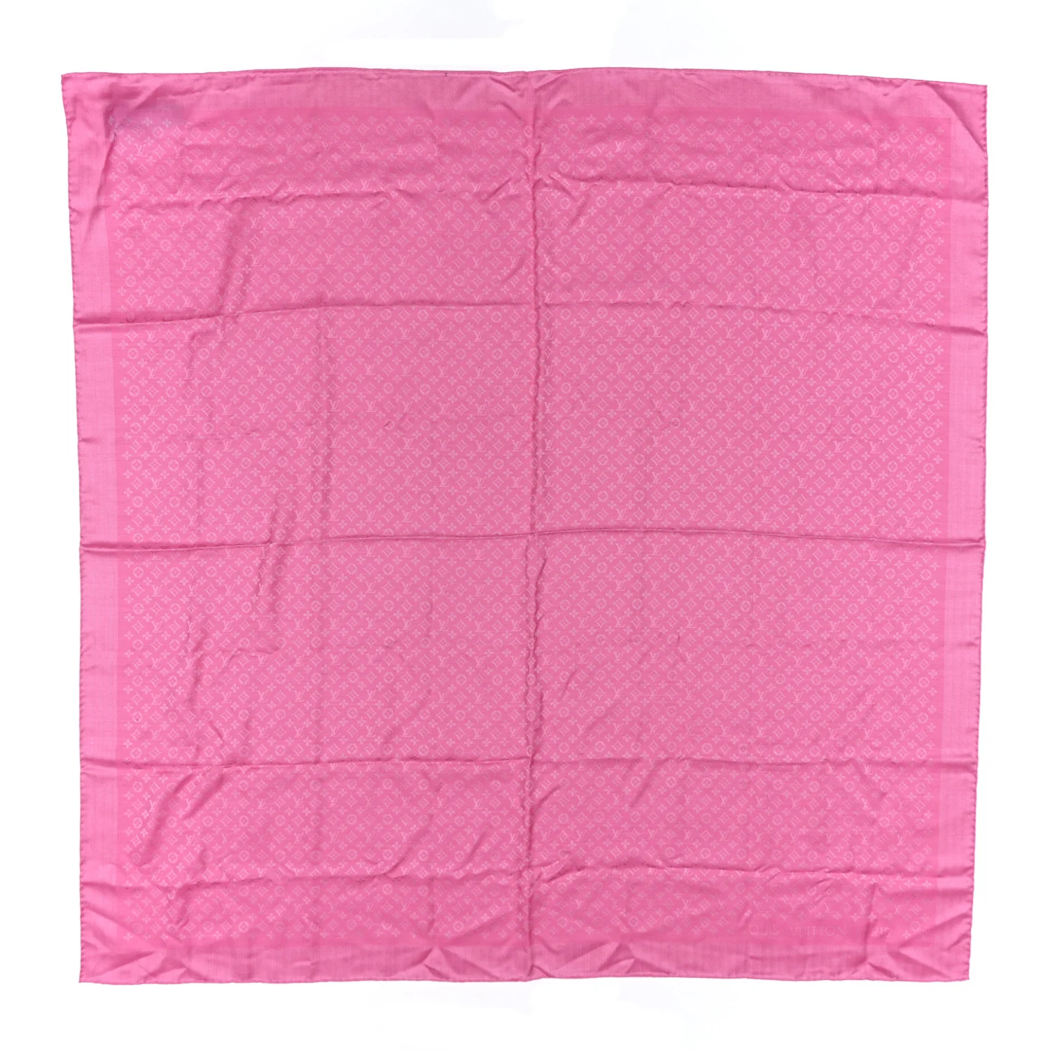 Silk Wool Monogram Evermore Shawl Rose Pop