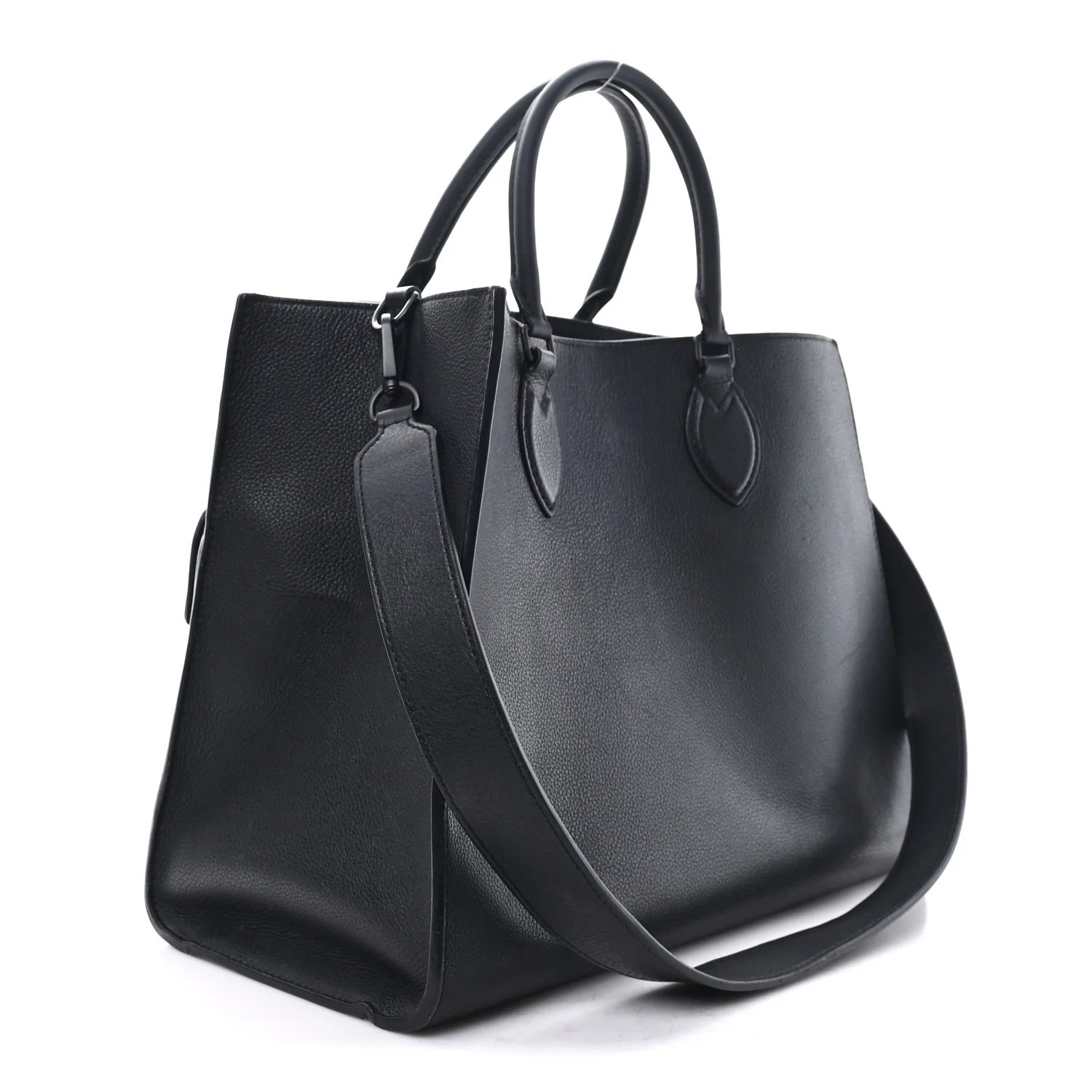 Soft Calfskin Lockme Tote MM Black - Image 3