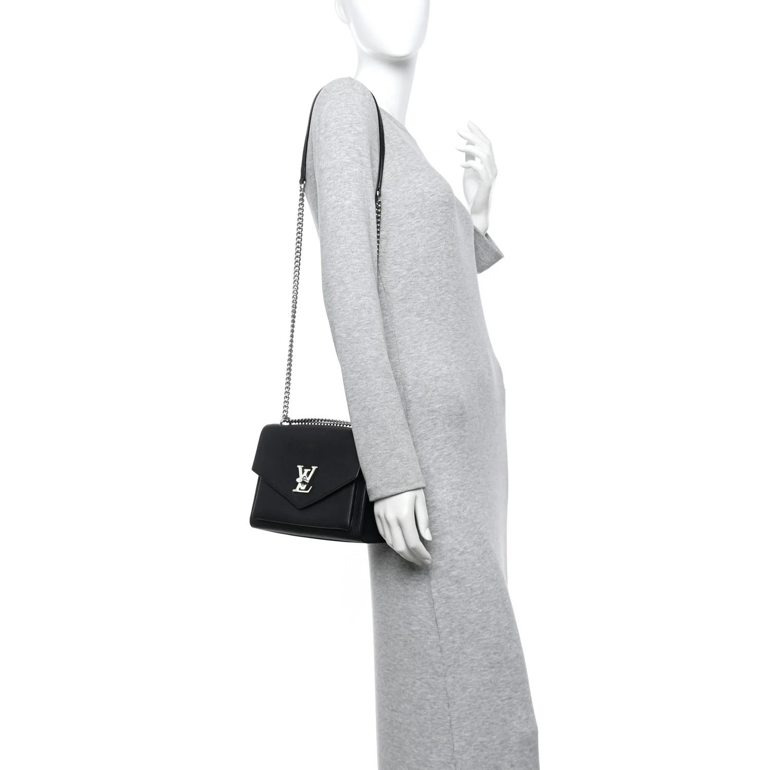 Soft Calfskin My Lockme Chain Bag BB Black - Image 2