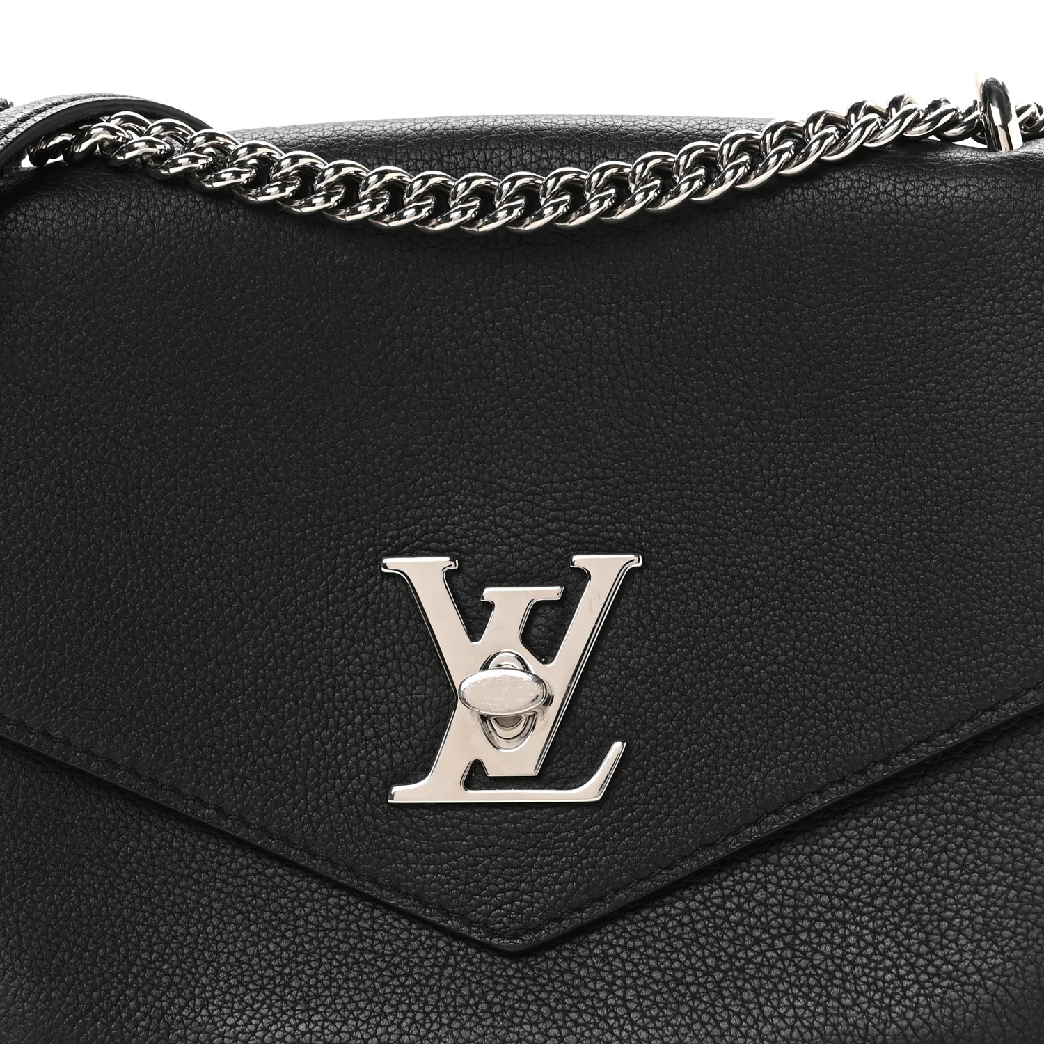 Soft Calfskin My Lockme Chain Bag BB Black - Image 8